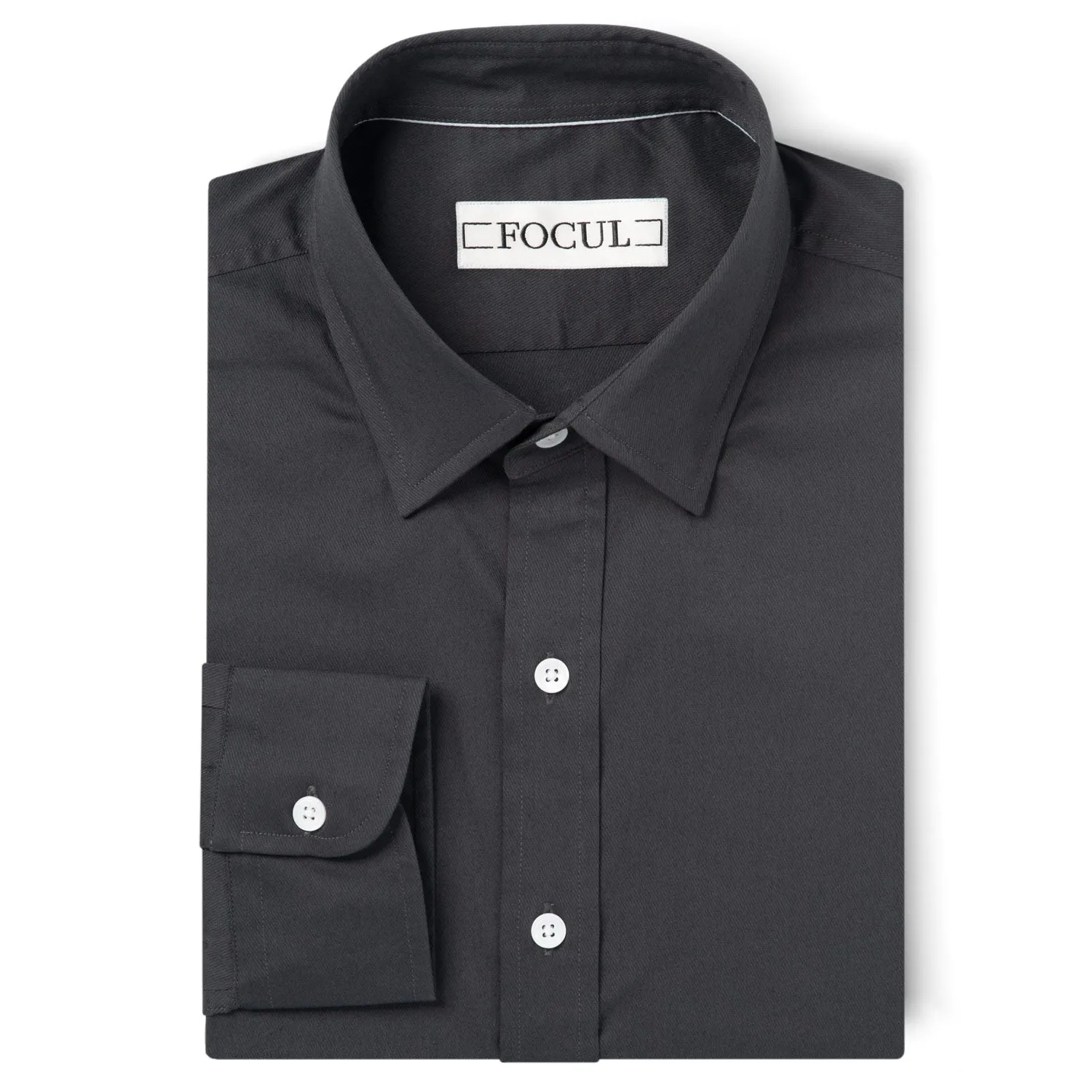 Focul - Slate Gray Dot Shirt With Button Detail