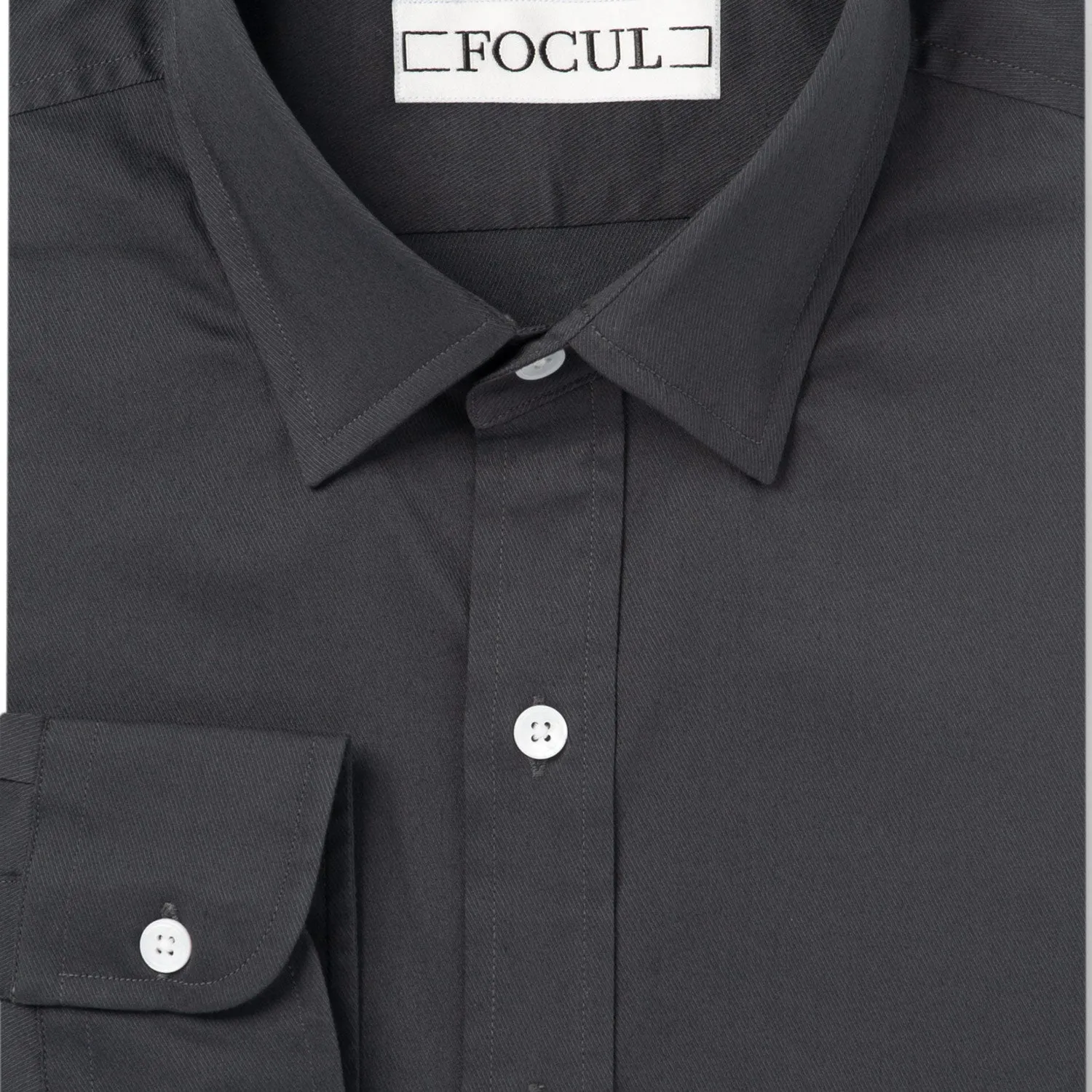 Focul - Slate Gray Dot Shirt With Button Detail