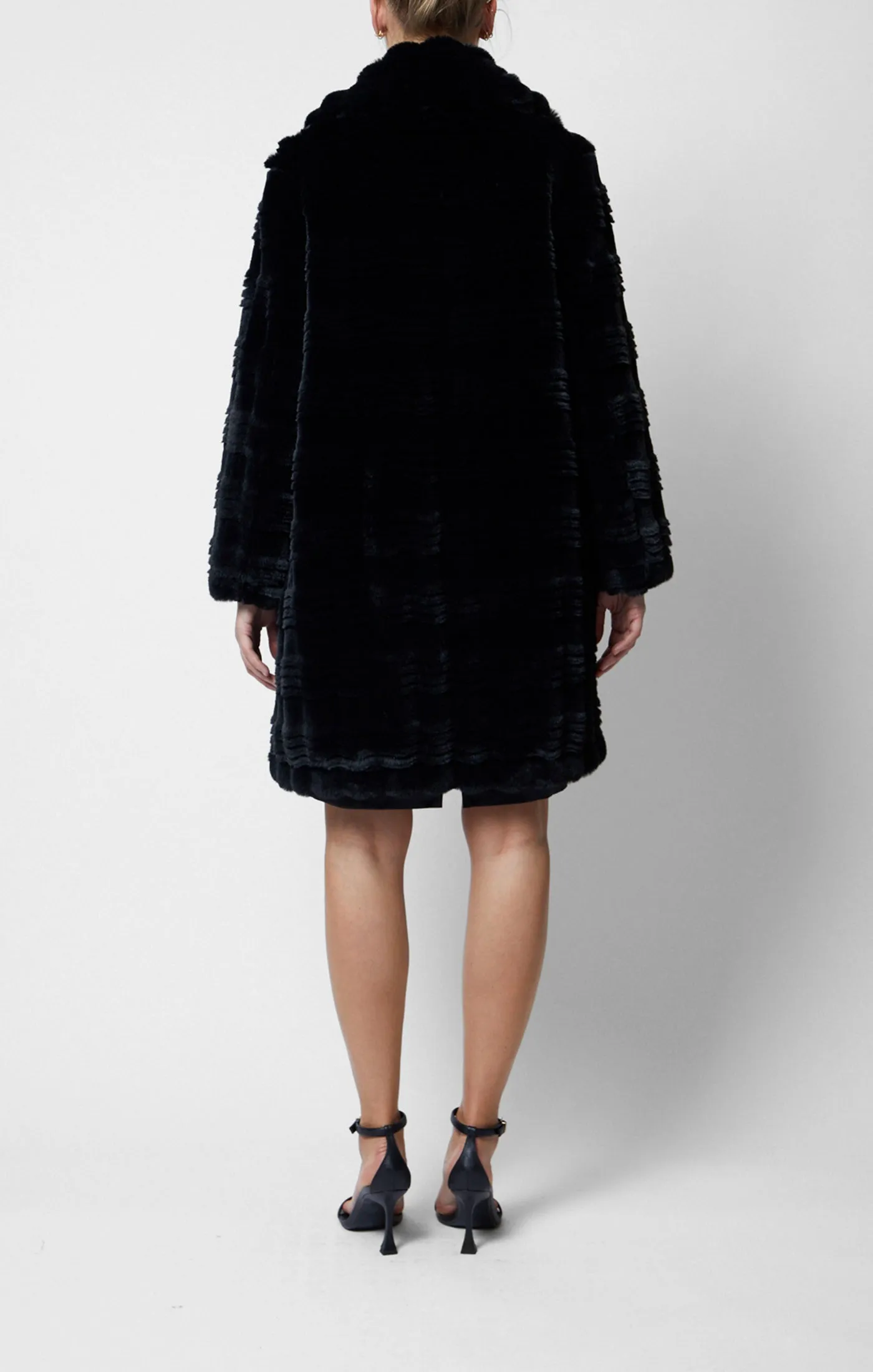 French Connection Daryn Faux Fur Coat-Blackout-70VAI