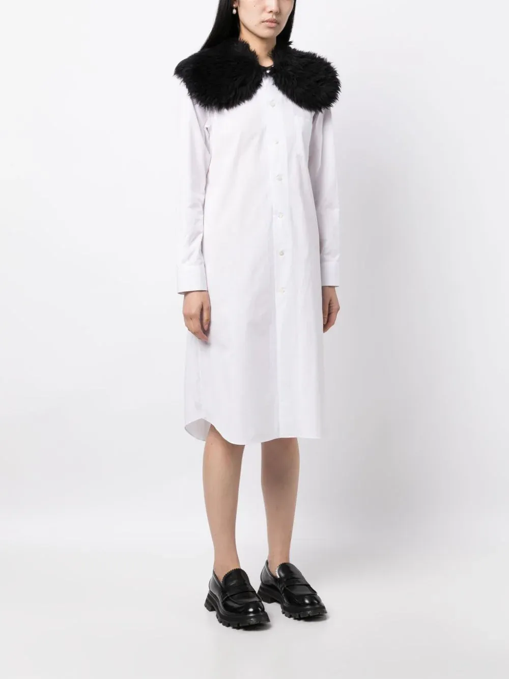 Fur Collar Long Shirt