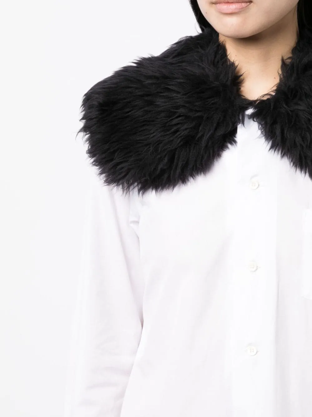 Fur Collar Long Shirt