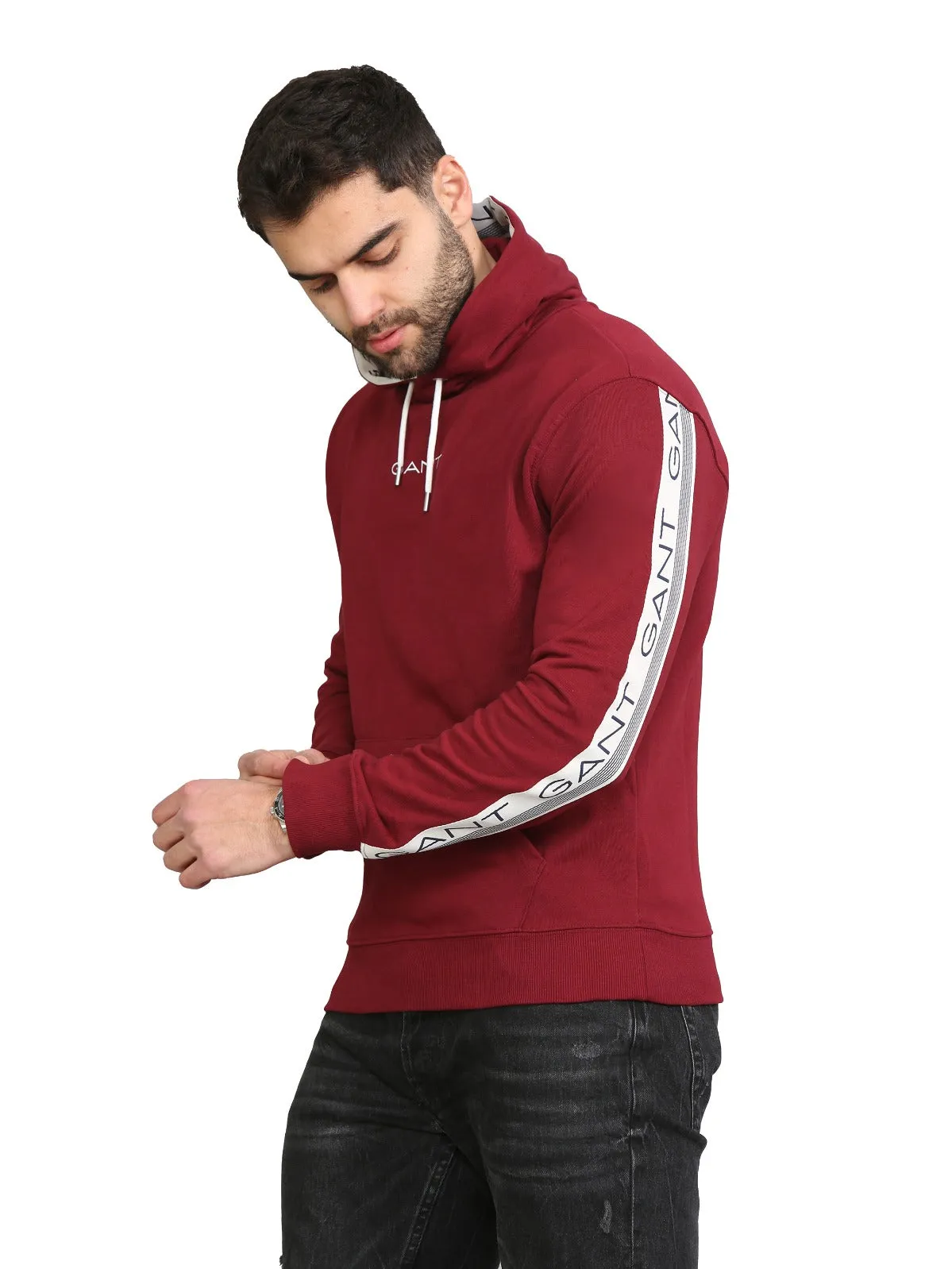 Gant Mens Pullover Striped Hoodie