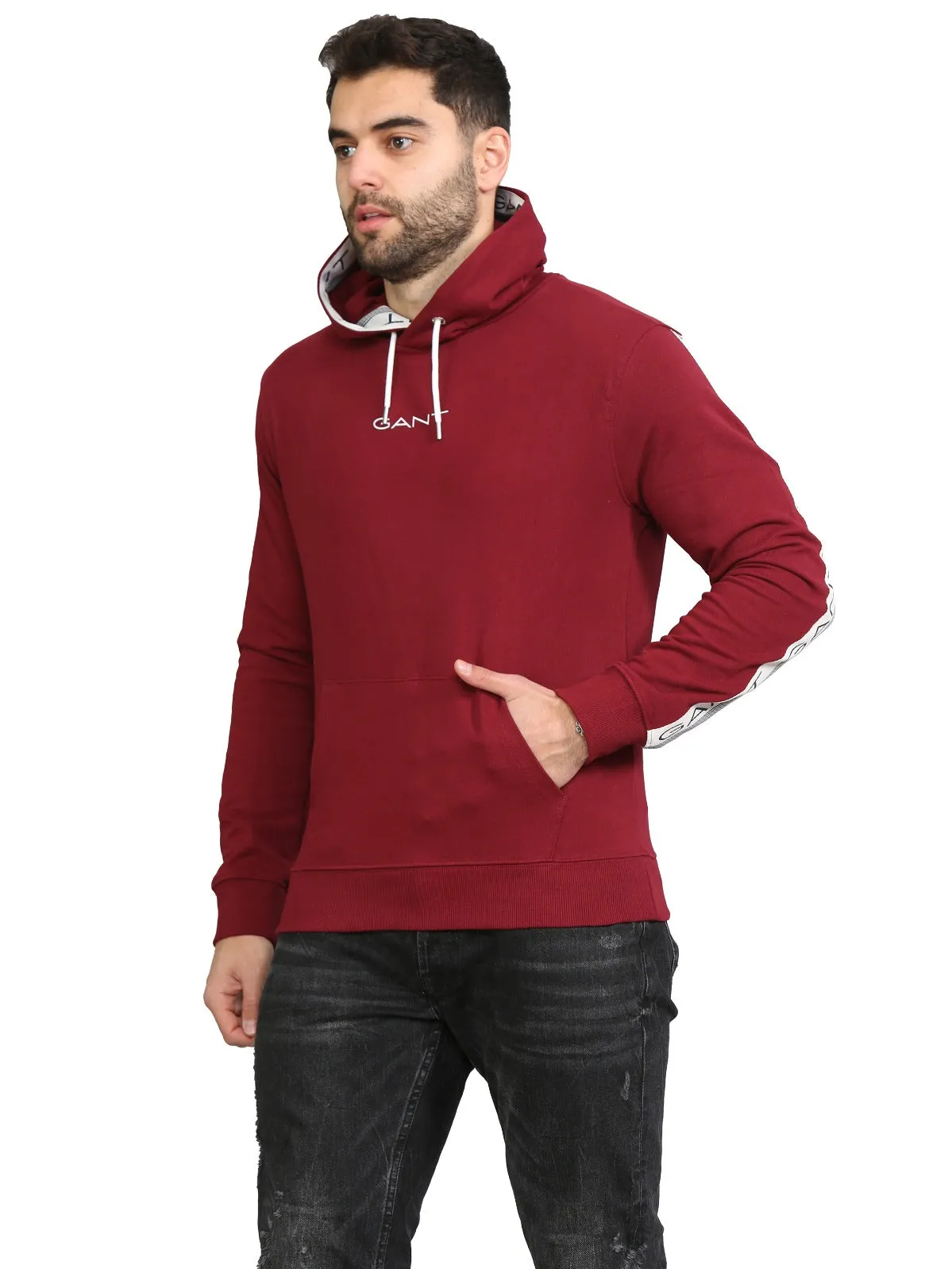 Gant Mens Pullover Striped Hoodie