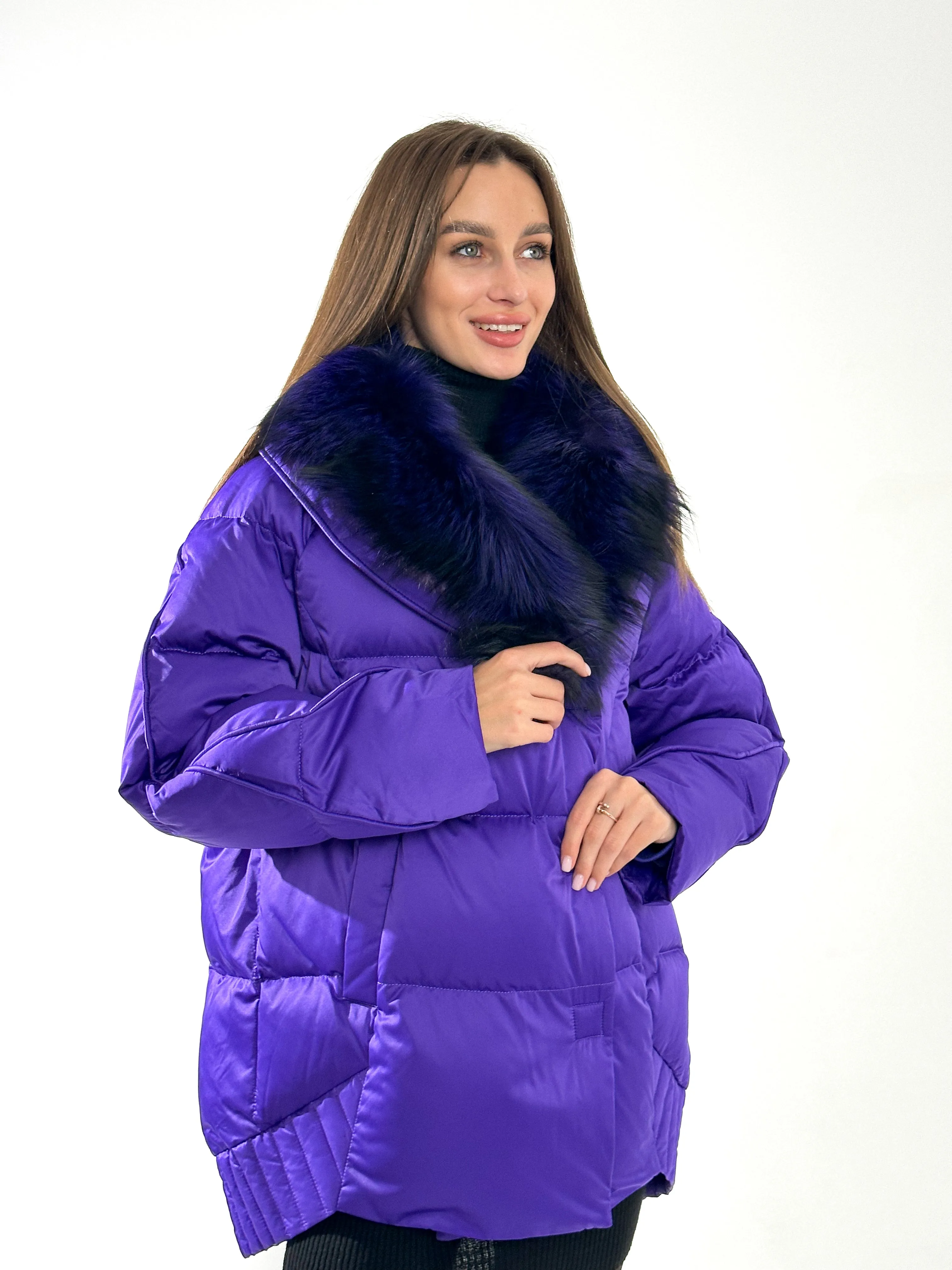 Genuine Silver Fox Premium Down Fill Coat