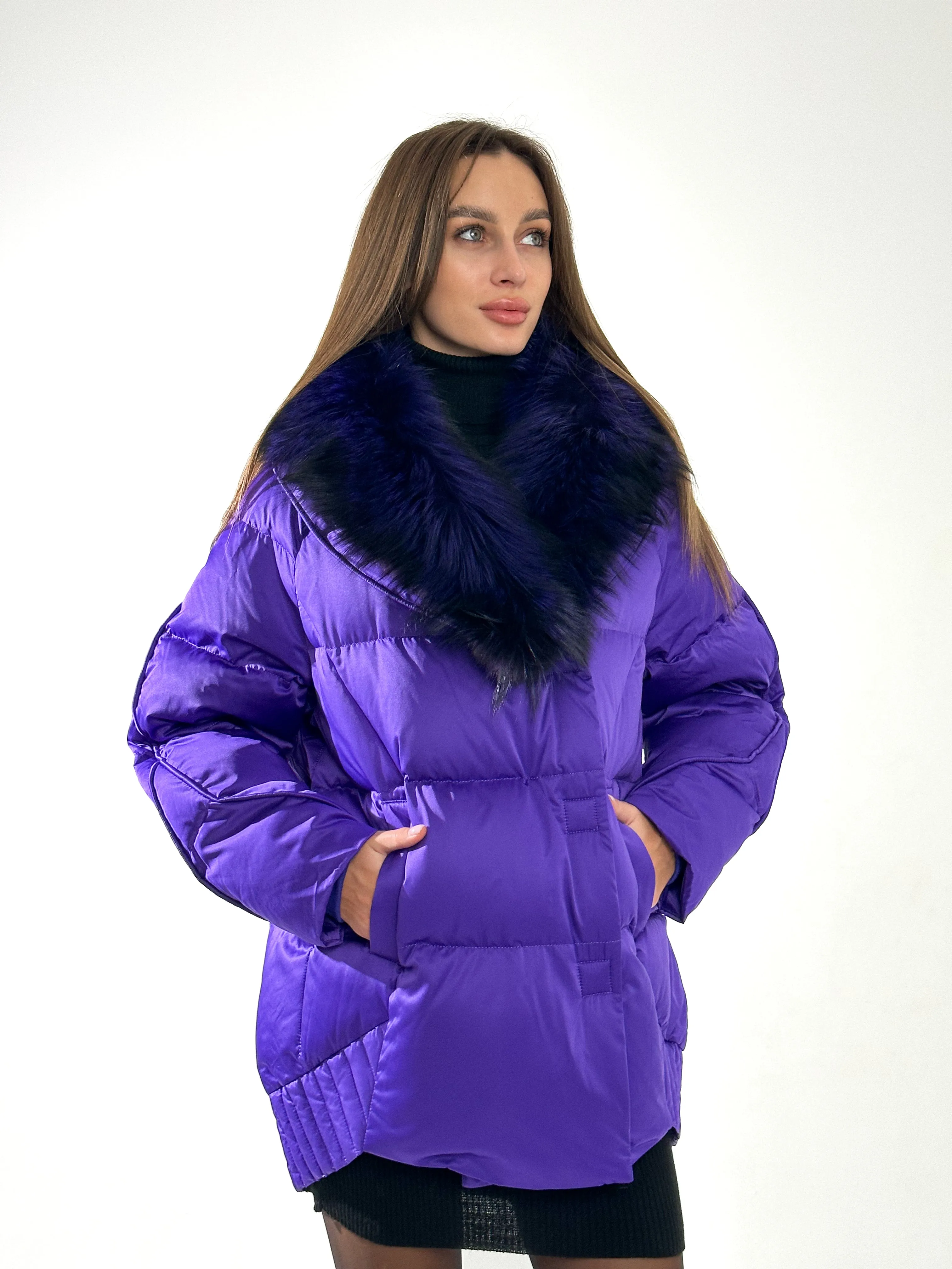 Genuine Silver Fox Premium Down Fill Coat