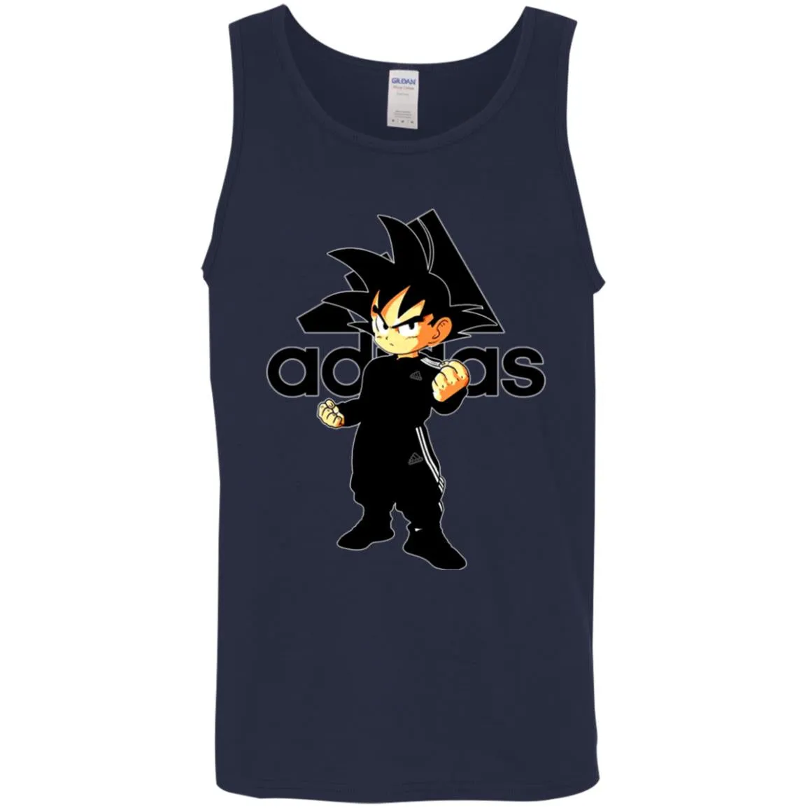 Goku Adidas Black T-shirt Men Cotton Tank