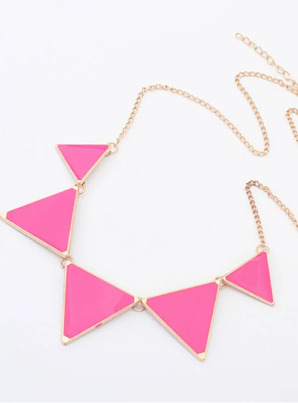 Gold Chain Women Triangle Punk Collar Sweater Chain