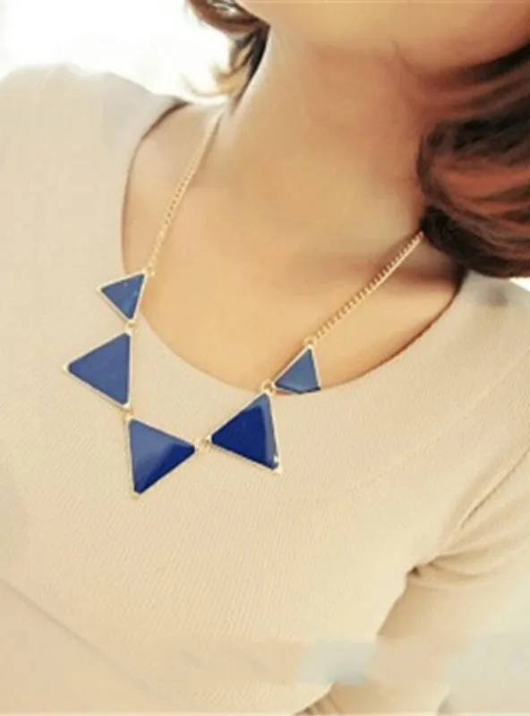 Gold Chain Women Triangle Punk Collar Sweater Chain