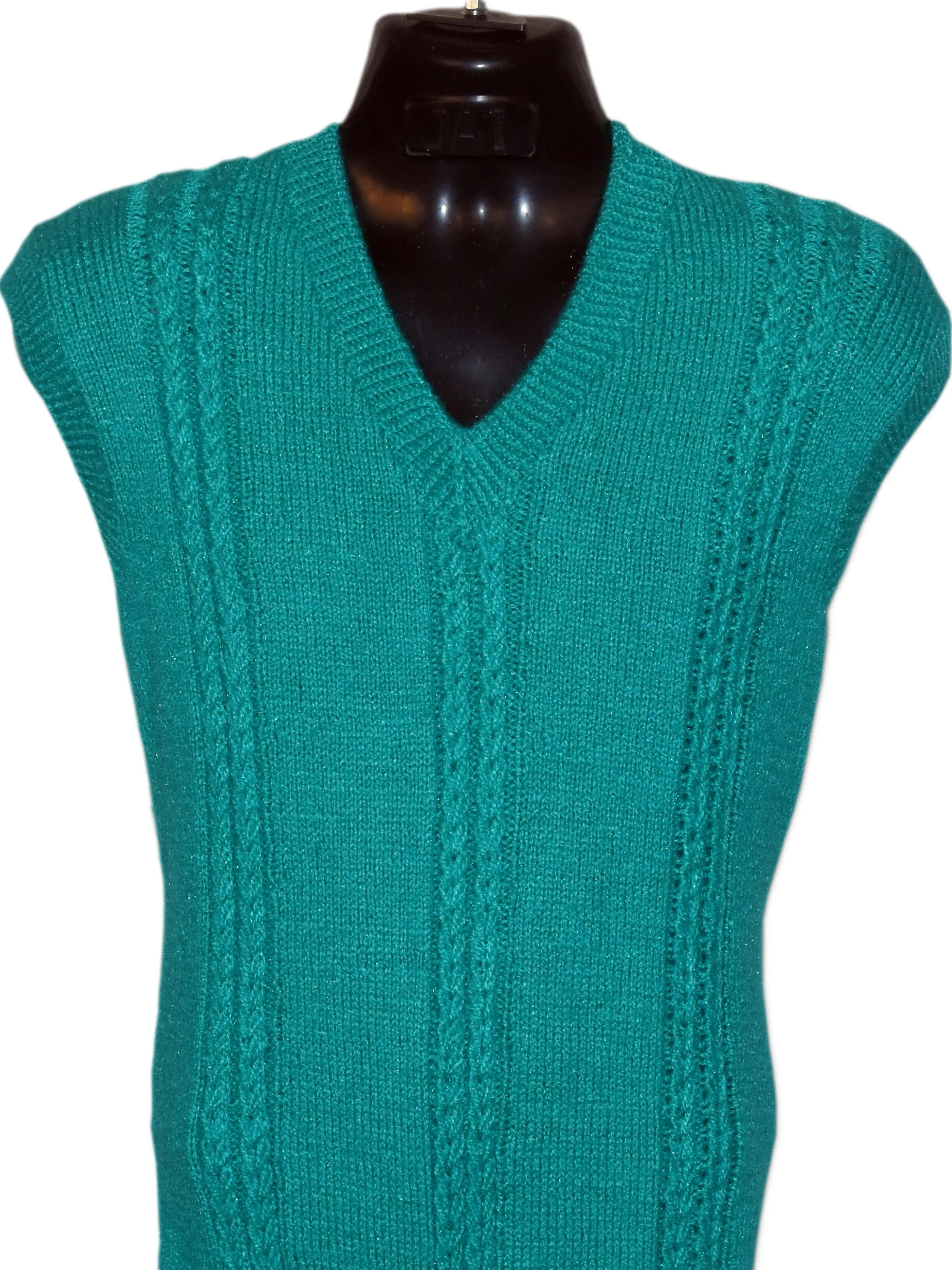 Graminarts Handmade Woollen Light Sea Green Color Sleeveless Sweater For Men