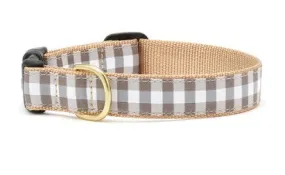 Gray Buffalo Check Dog Collar