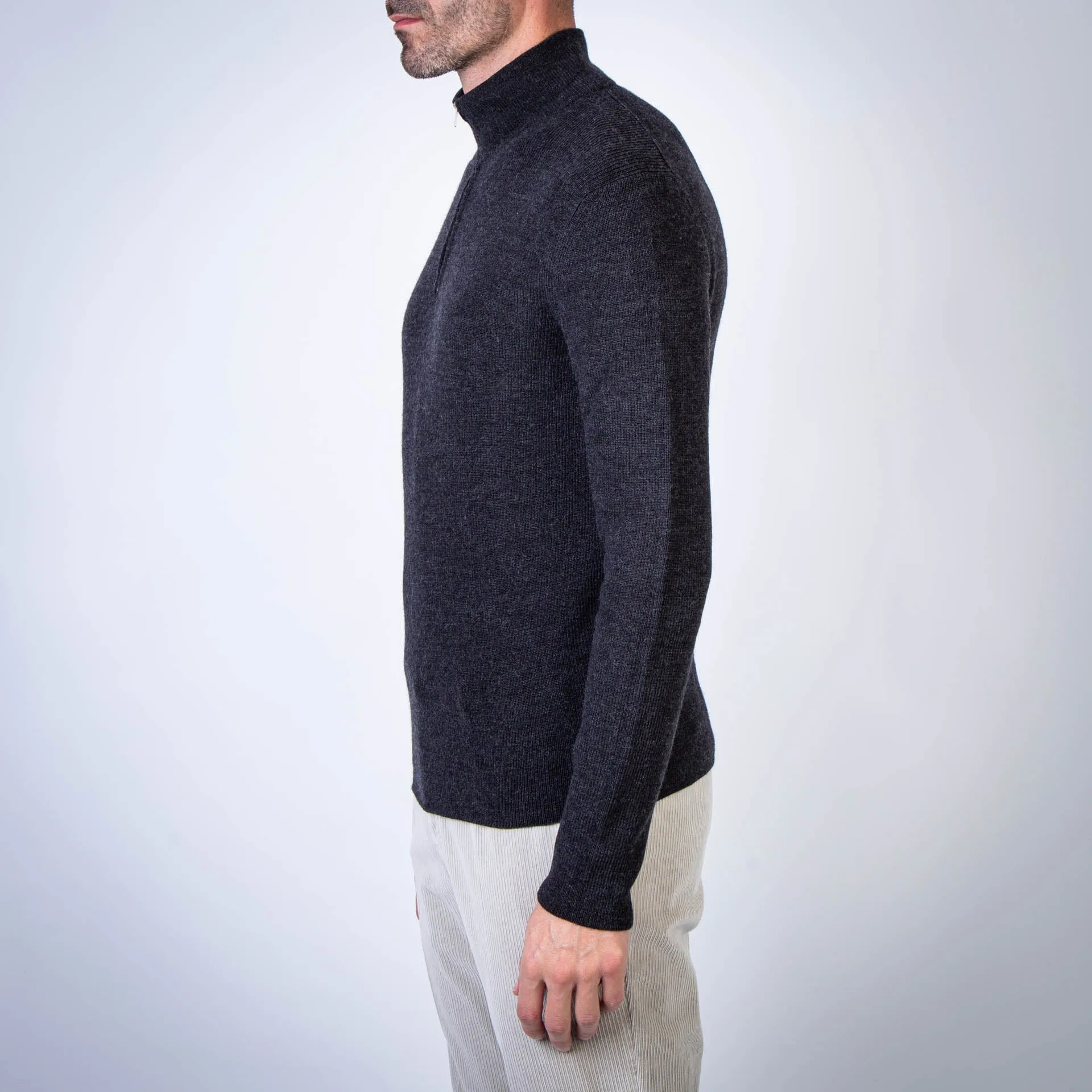 GRP FIRENZE SWEATER TEC 20 1/2 ZIP CHARCOAL GREY