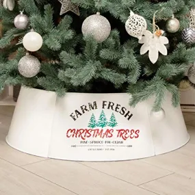 Hallops Adjustable Tree Collar Large to Small Base Cover Christmas Decor White