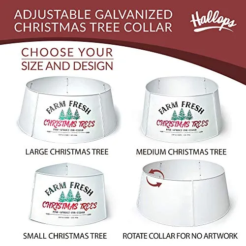 Hallops Adjustable Tree Collar Large to Small Base Cover Christmas Decor White