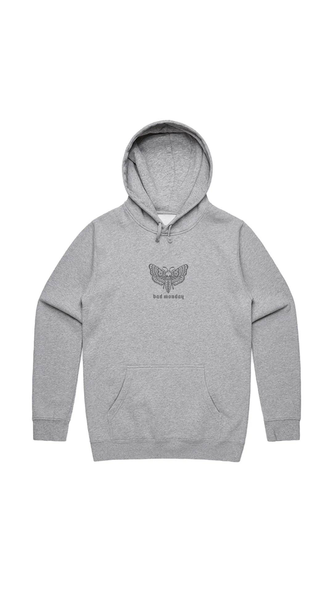 Heavy Weight AW Death Moth Hoodie Athletic Heather / Front Print