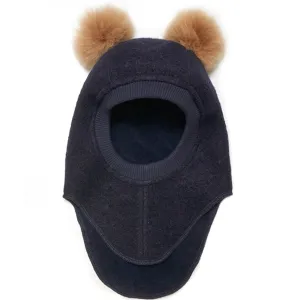 Huttelihut Balaclava w. Alpaca Pompoms Big Bear Dark Navy