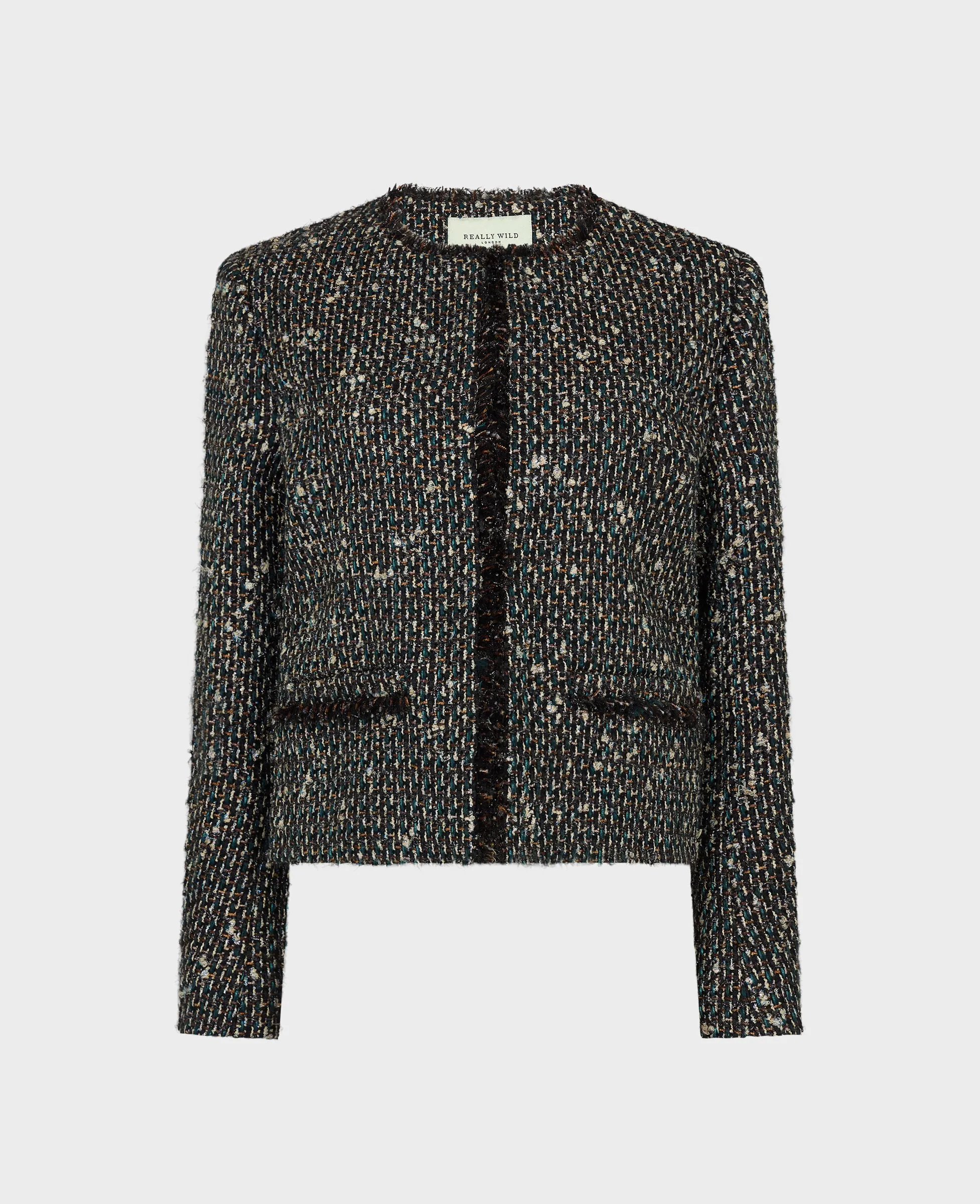 Isabella Cropped Wool Blend Boucle Jacket