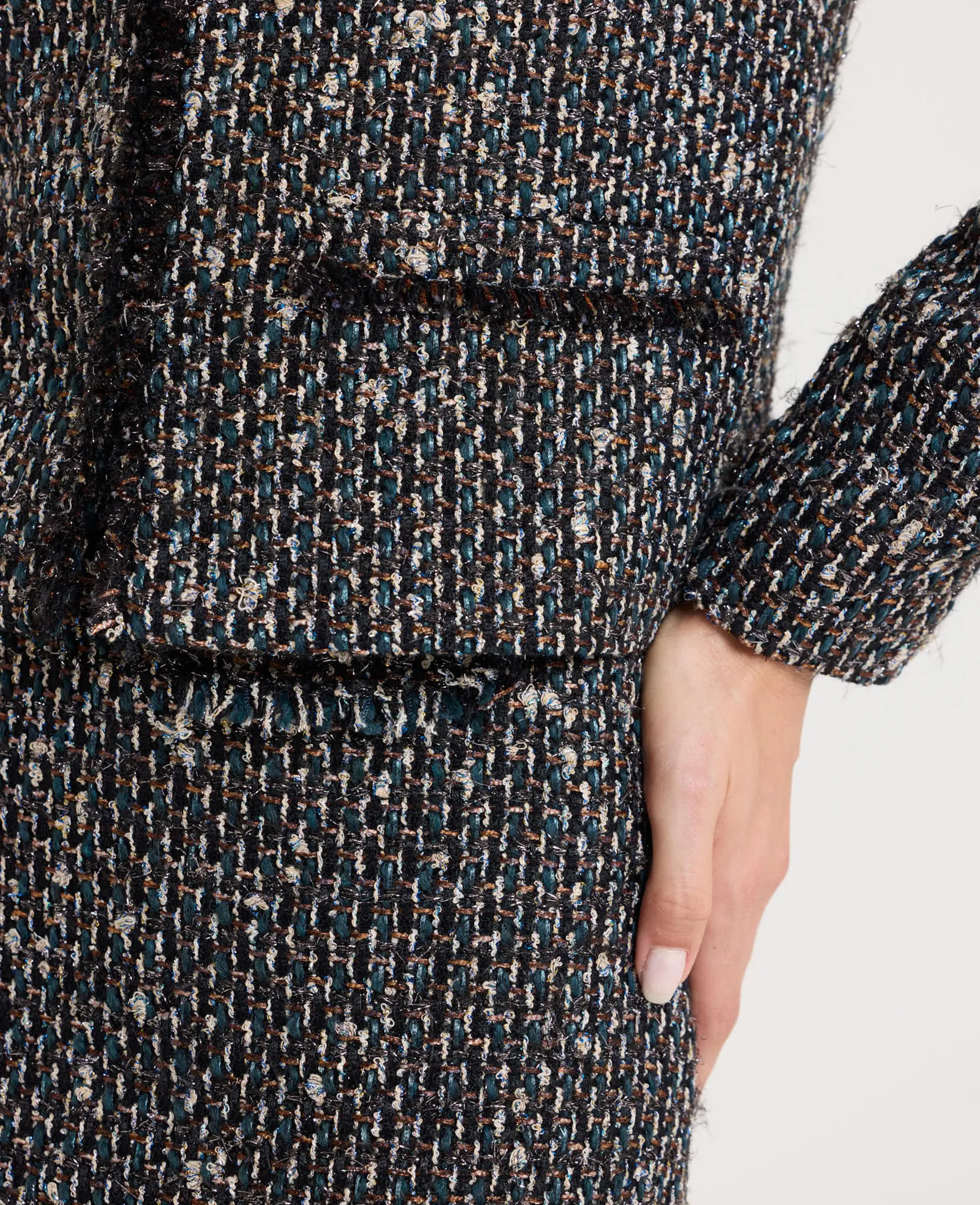 Isabella Cropped Wool Blend Boucle Jacket