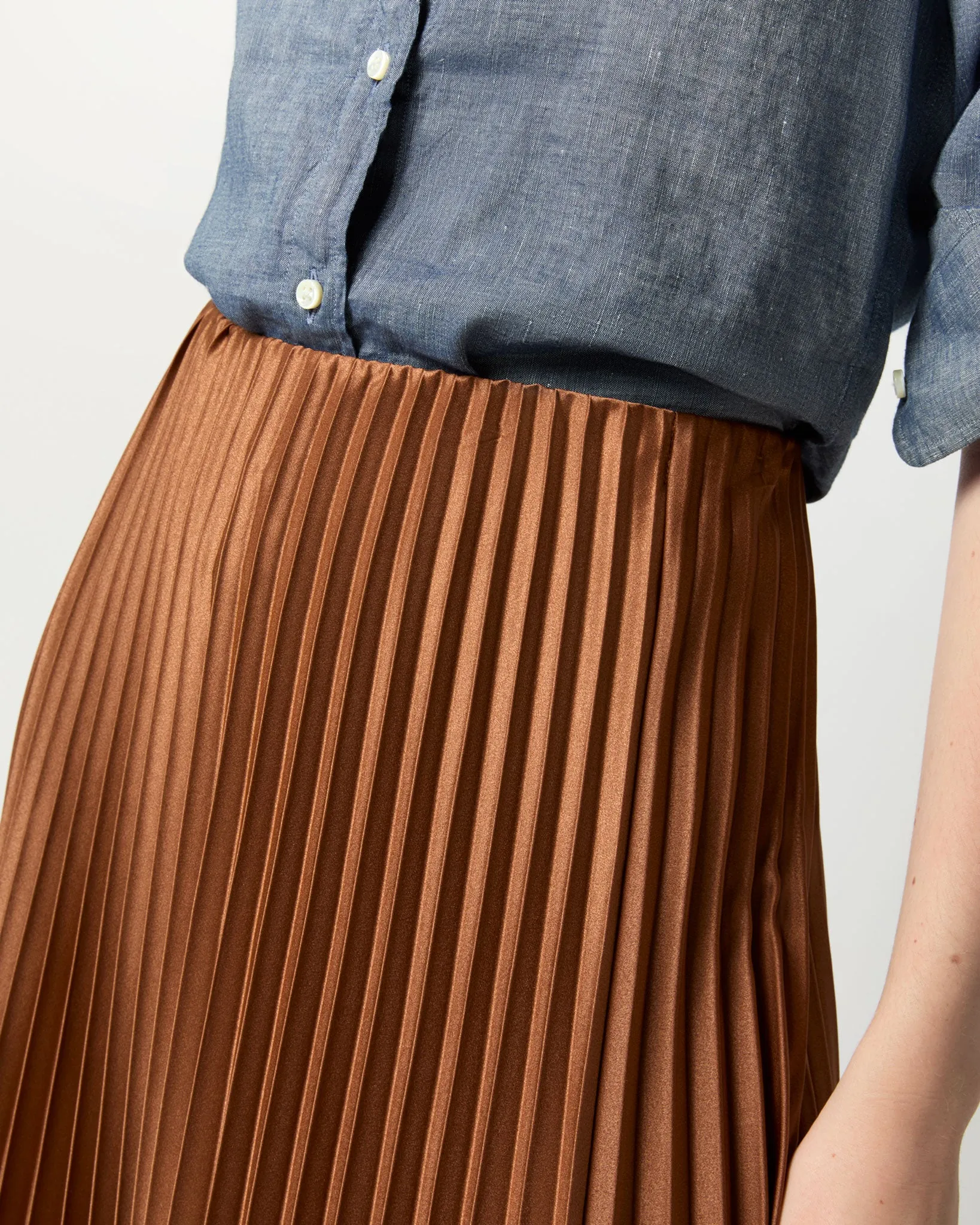 Isabelle Skirt in Bronze Charmeuse