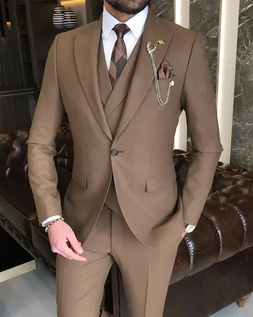 ITALIAN FIT MEN'S BROWN SUIT BY ITALIAN VEGA®