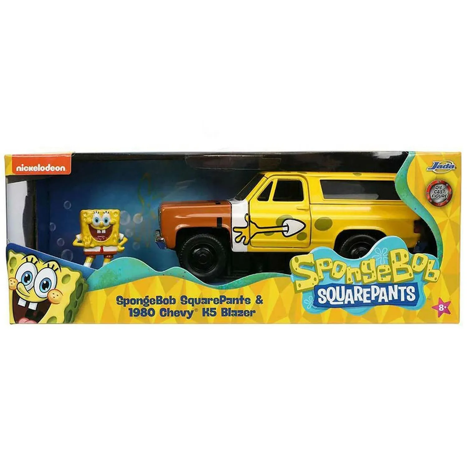 Jada Toys Vehículo Spongebob & 1980 Chevrolet K5 Blazer Escala 1:32 Bob Esponja