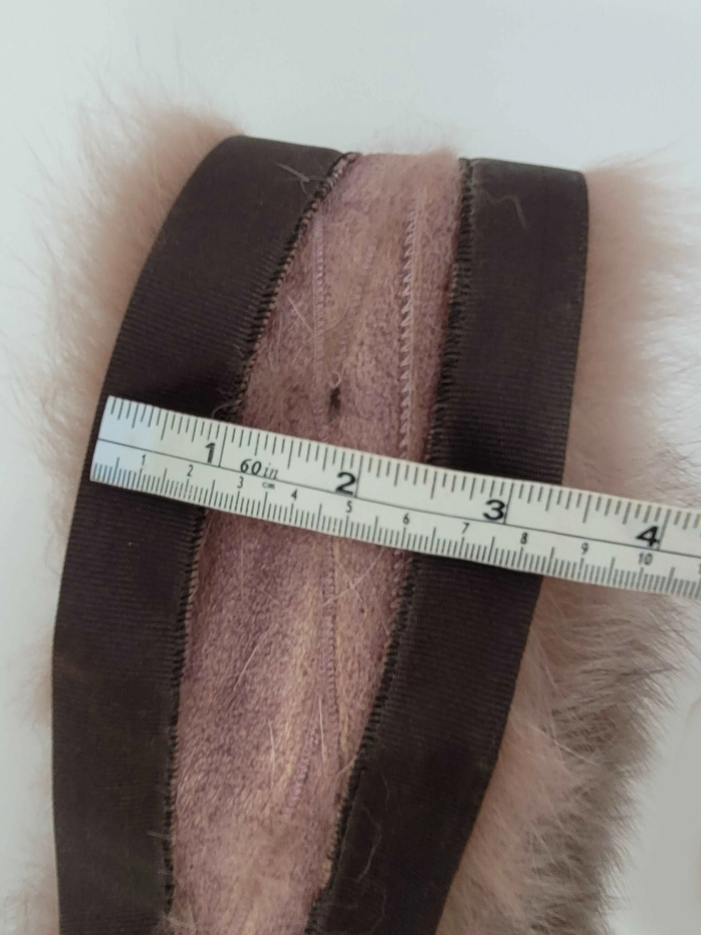 Large Brown (CAPPUCHINO) Fox Fur Trim, Collar for Hood (PIECES), 80 cm