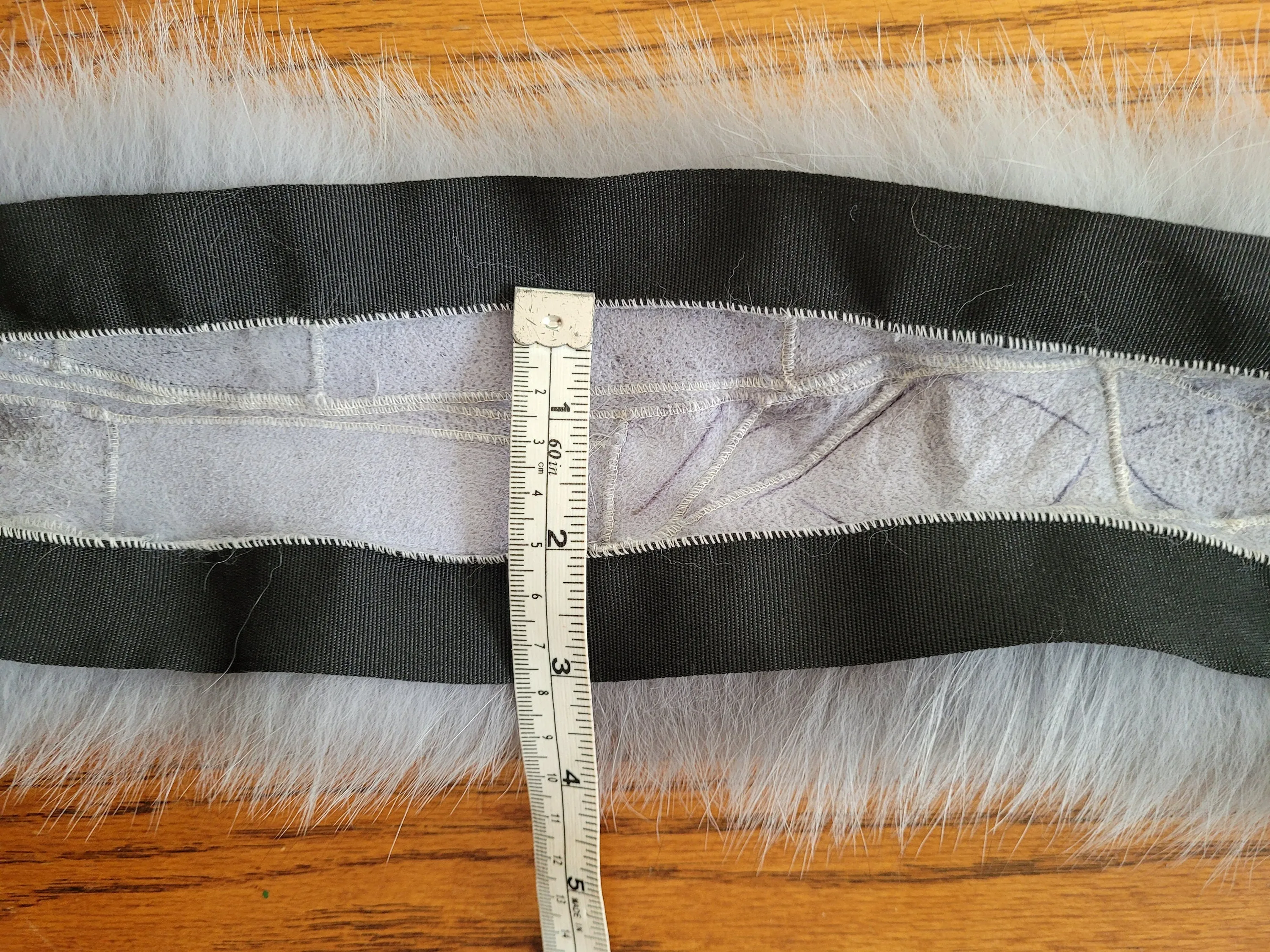 Large Gray Fox Fur Trim, Collar for Hood (PIECES), 80 cm