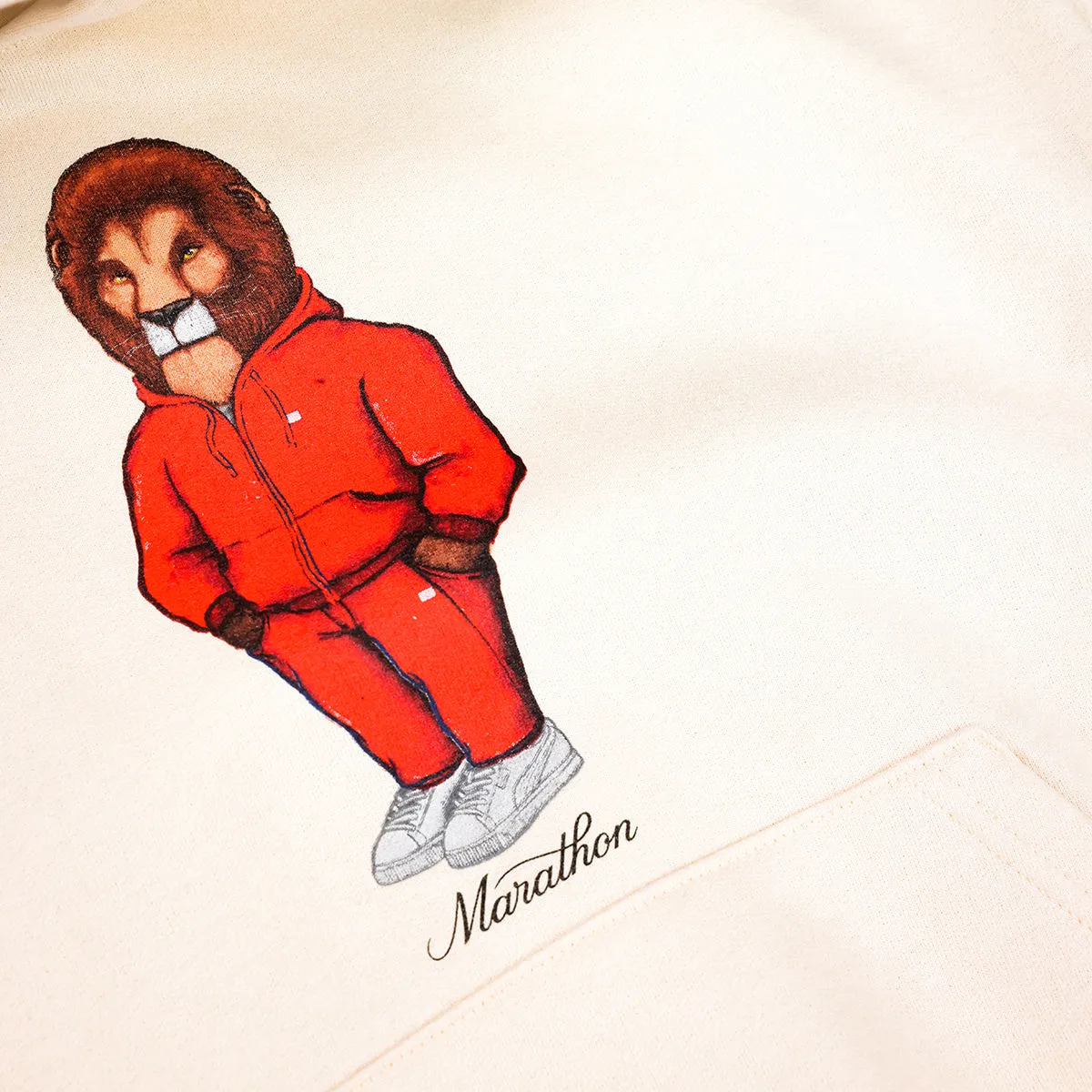 Leo The Marathon Lion (TMC Flag Sweatsuit) Hoodie - Bone