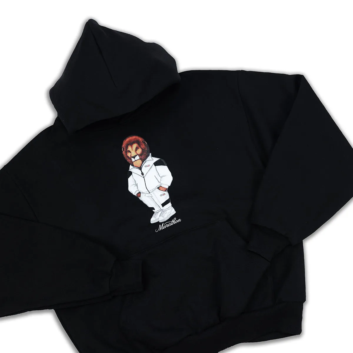 Leo The Marathon Lion (Tracksuit) Hoodie - Black