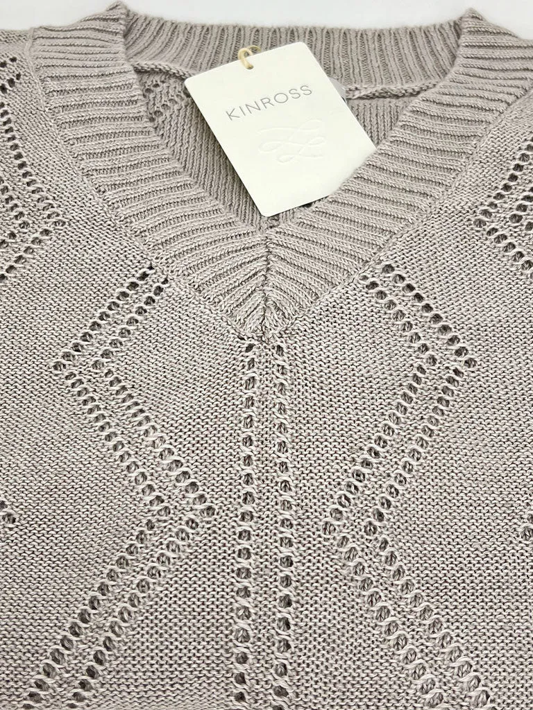 Linen Openwork Vee-Flax