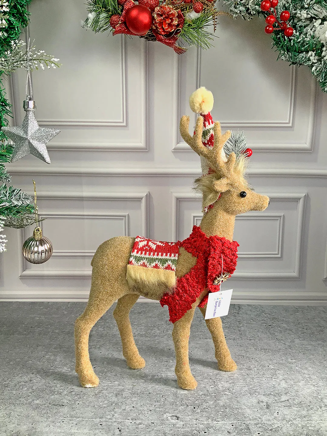 Little Surprise Box 13inches Christmas Themed Brown Deer for Christmas Decoration and Décor