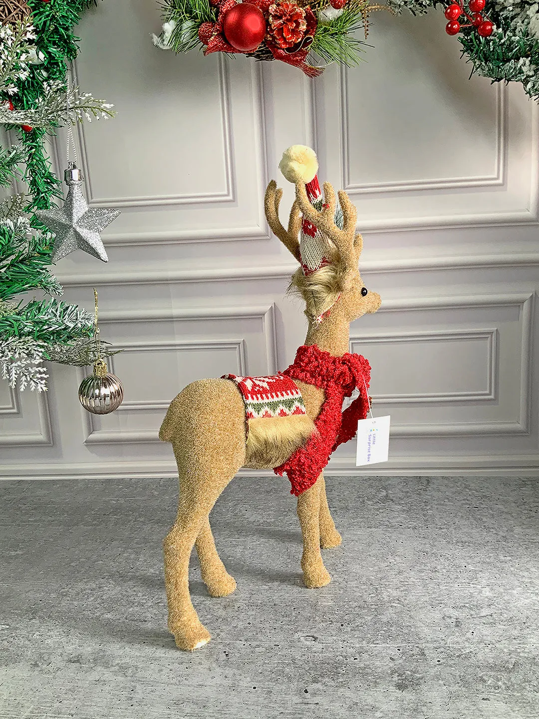 Little Surprise Box 13inches Christmas Themed Brown Deer for Christmas Decoration and Décor