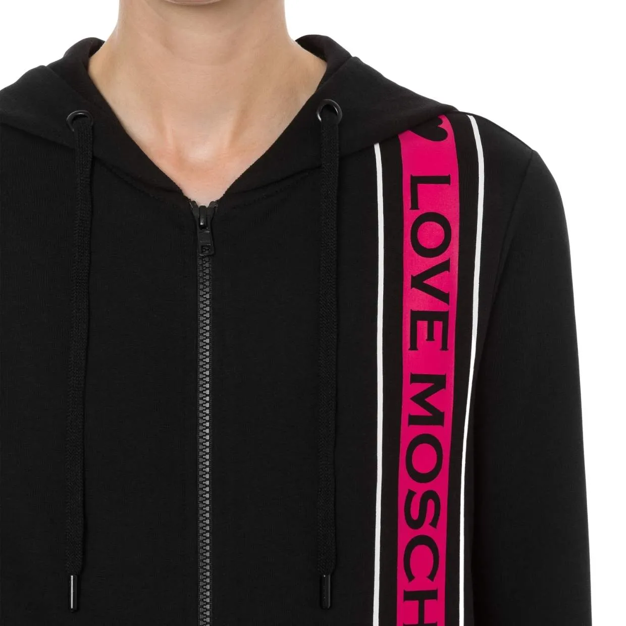 Love Moschino Black Logo Band Hoodie