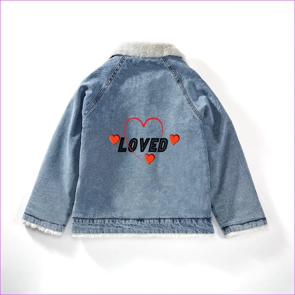 Loved Kids Faux Rabbit Fur Denim Jacket