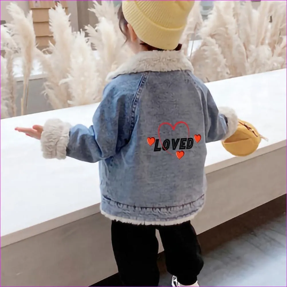 Loved Kids Faux Rabbit Fur Denim Jacket