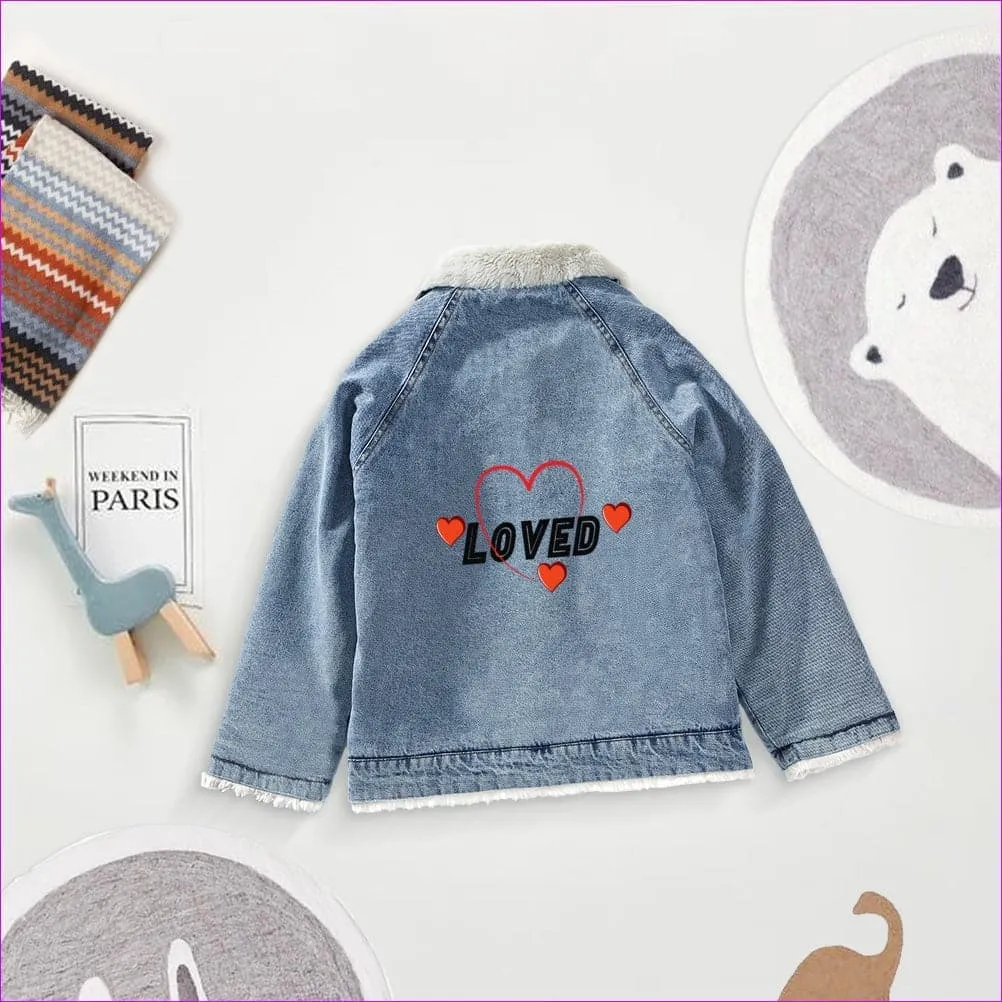 Loved Kids Faux Rabbit Fur Denim Jacket