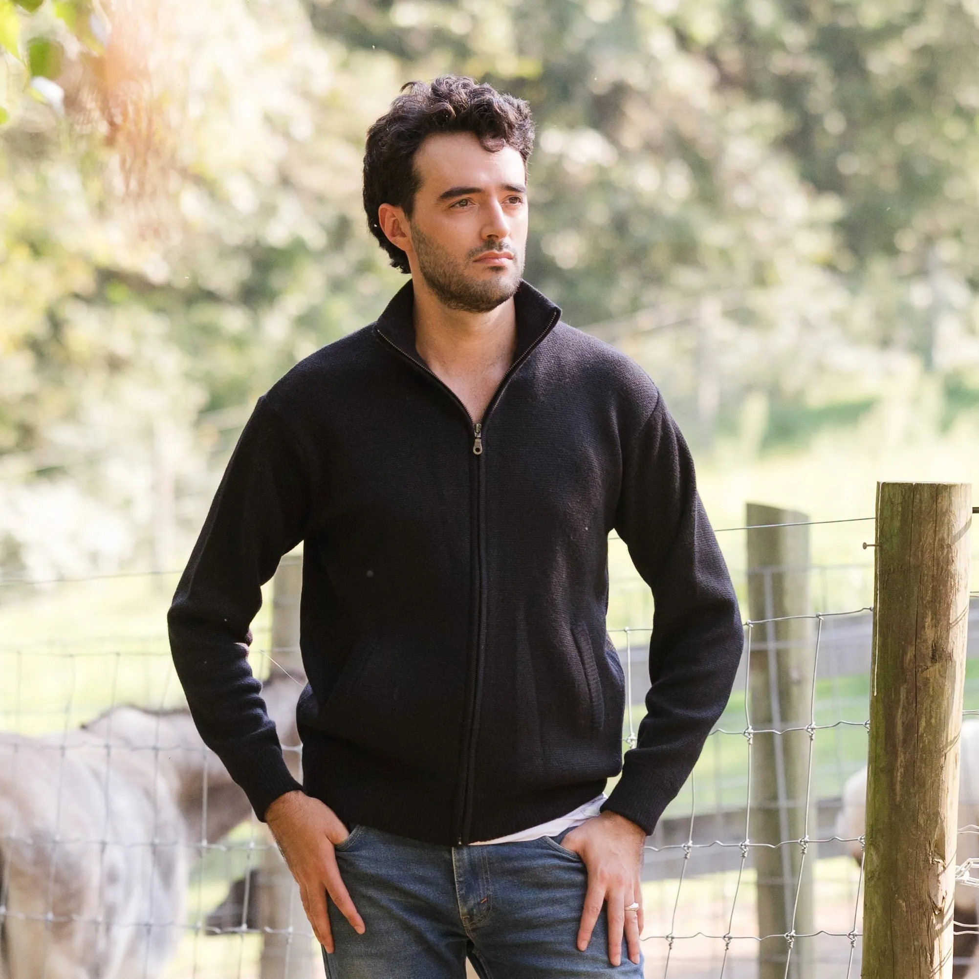 Men's Heavyweight Full-Zip Alpaca Jacket