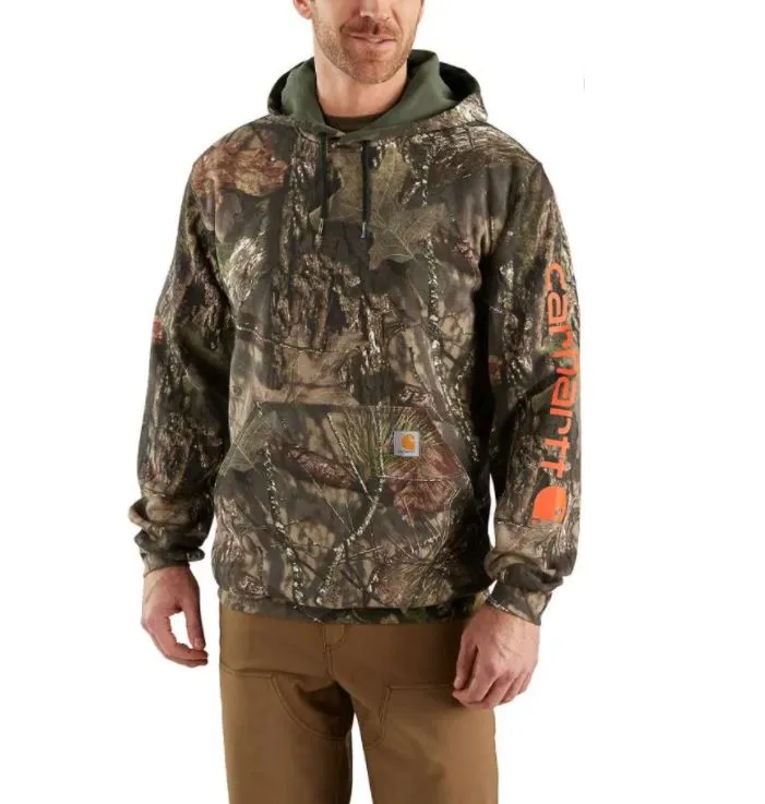 Men's Loose Fit Midweight Camo Sleeve  Graphic Sweatshirt