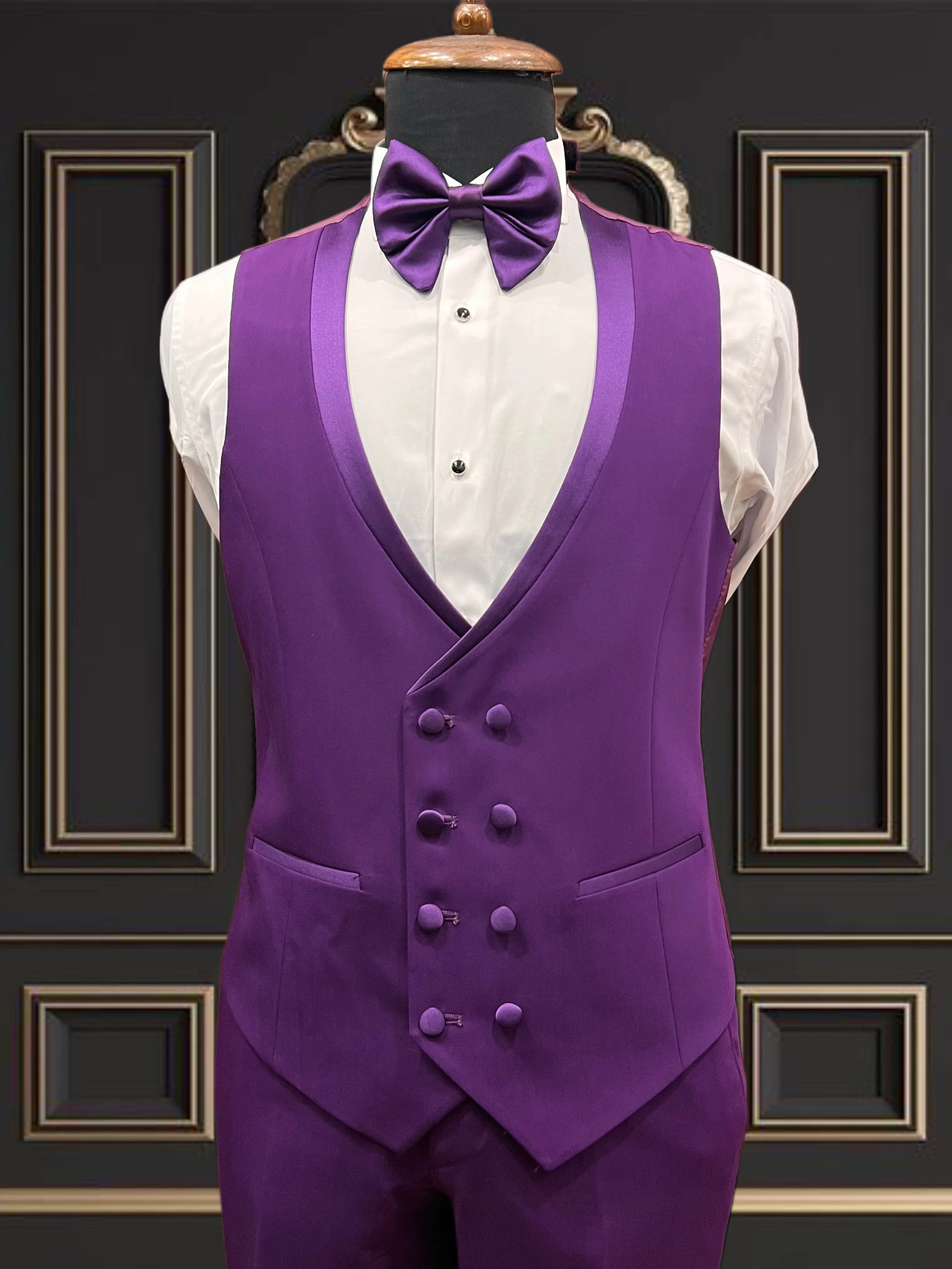 Men's Purple Tuxedo with Shawl Lapel - Elegant Formal Wear for Weddings & Events