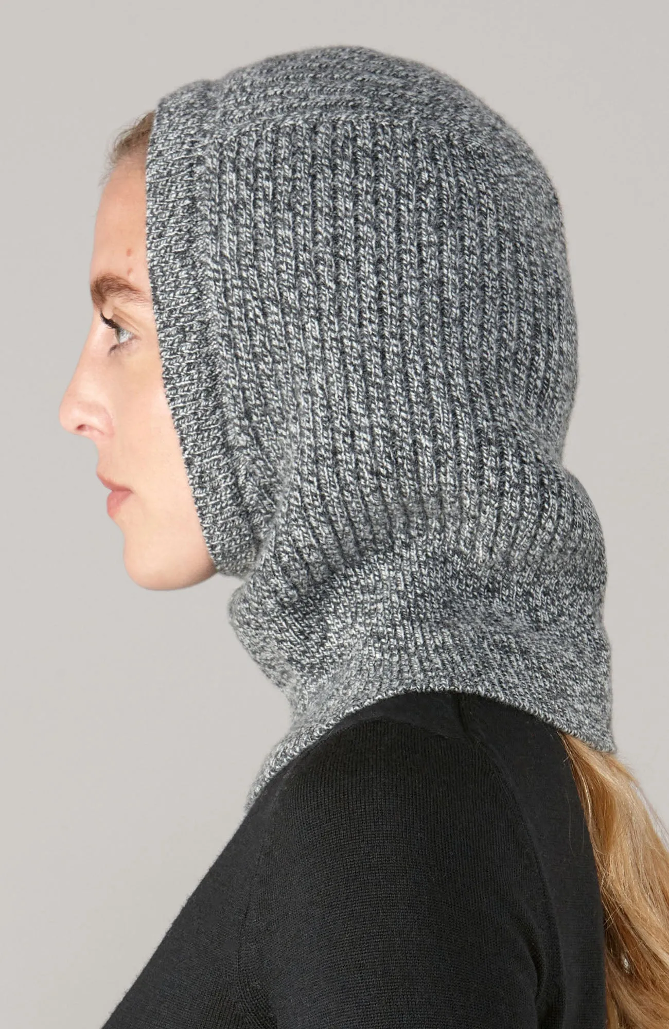 Merino Cashmere Ribbed Balaclava