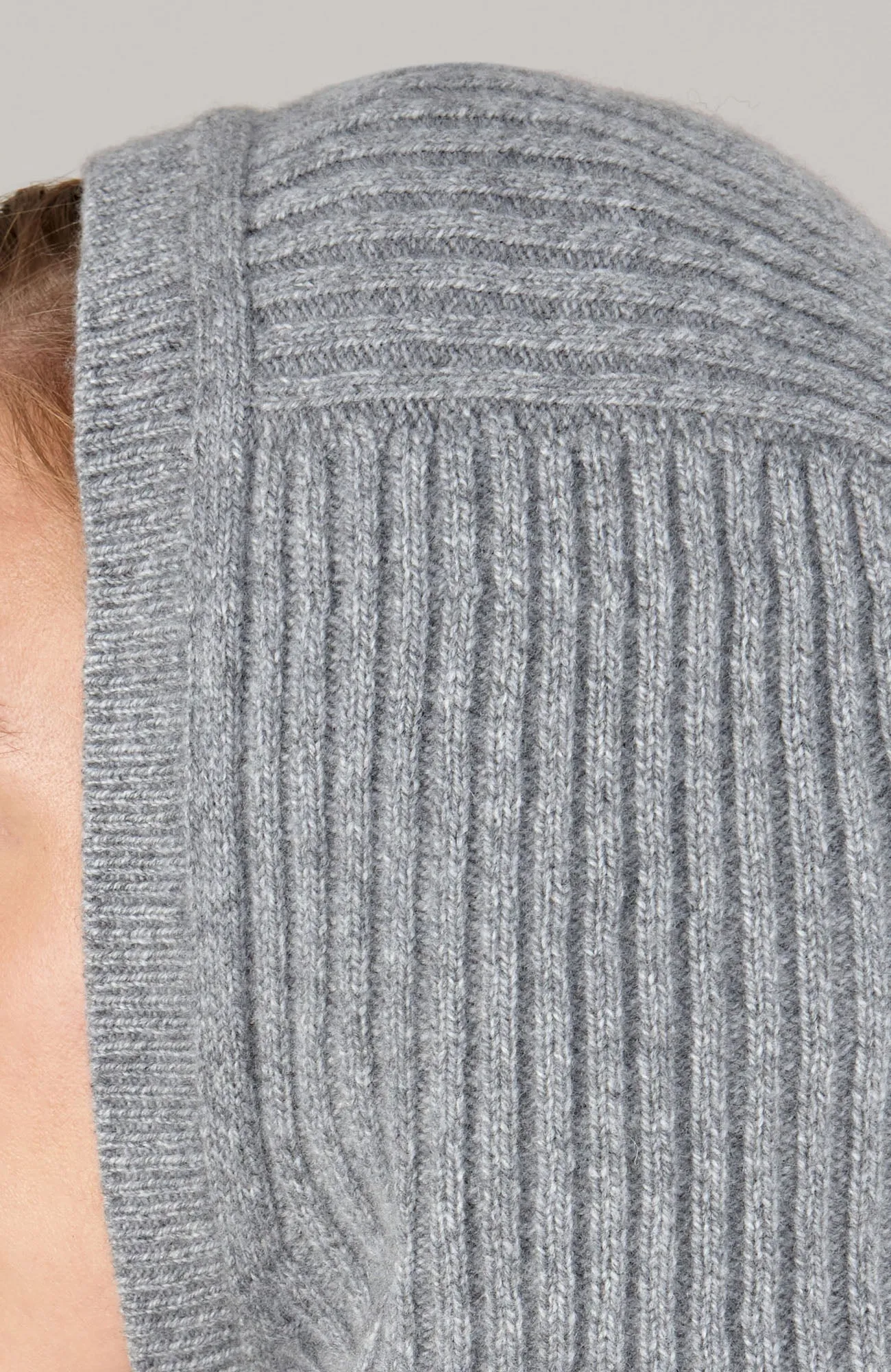 Merino Cashmere Ribbed Balaclava