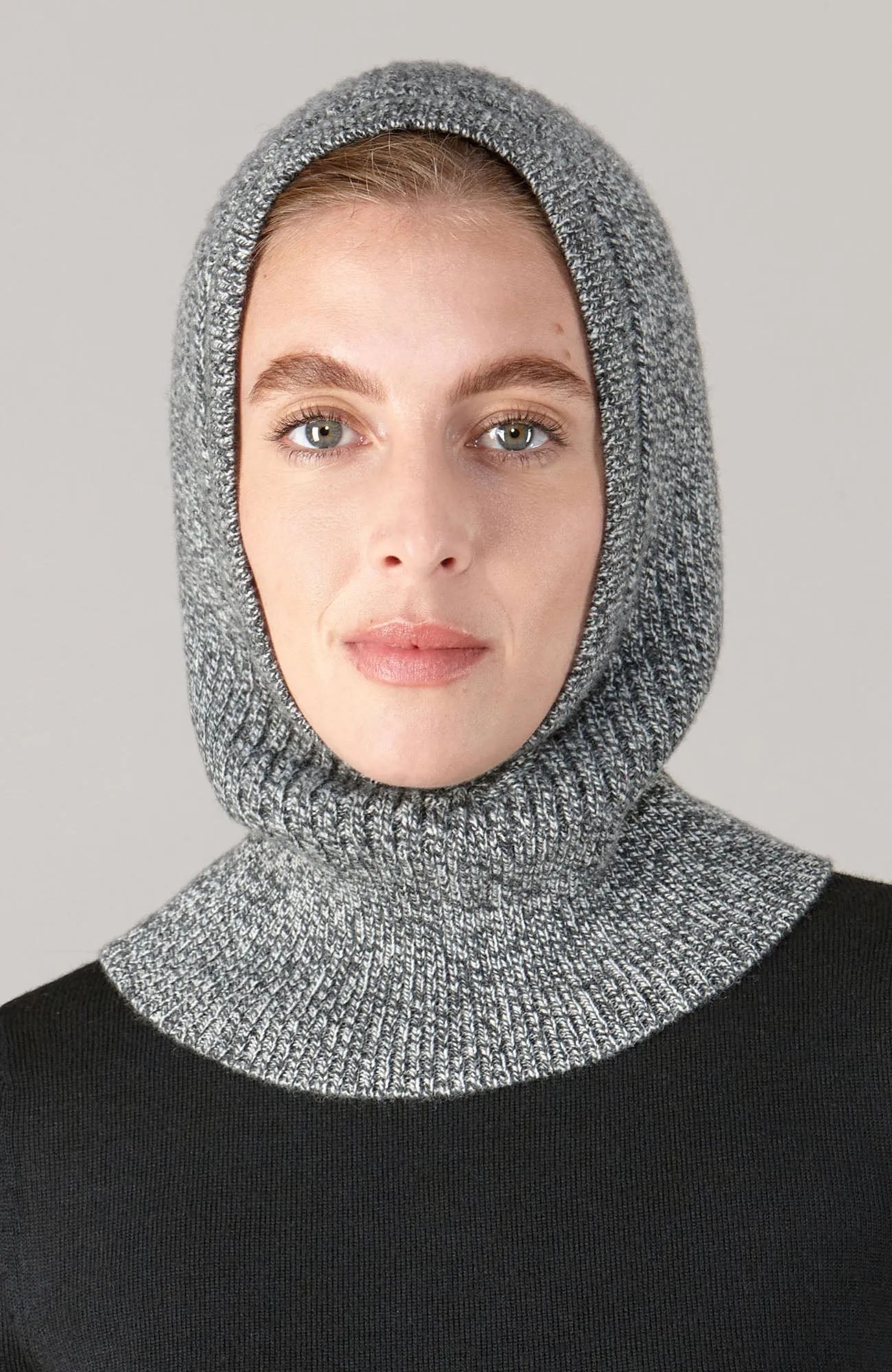 Merino Cashmere Ribbed Balaclava