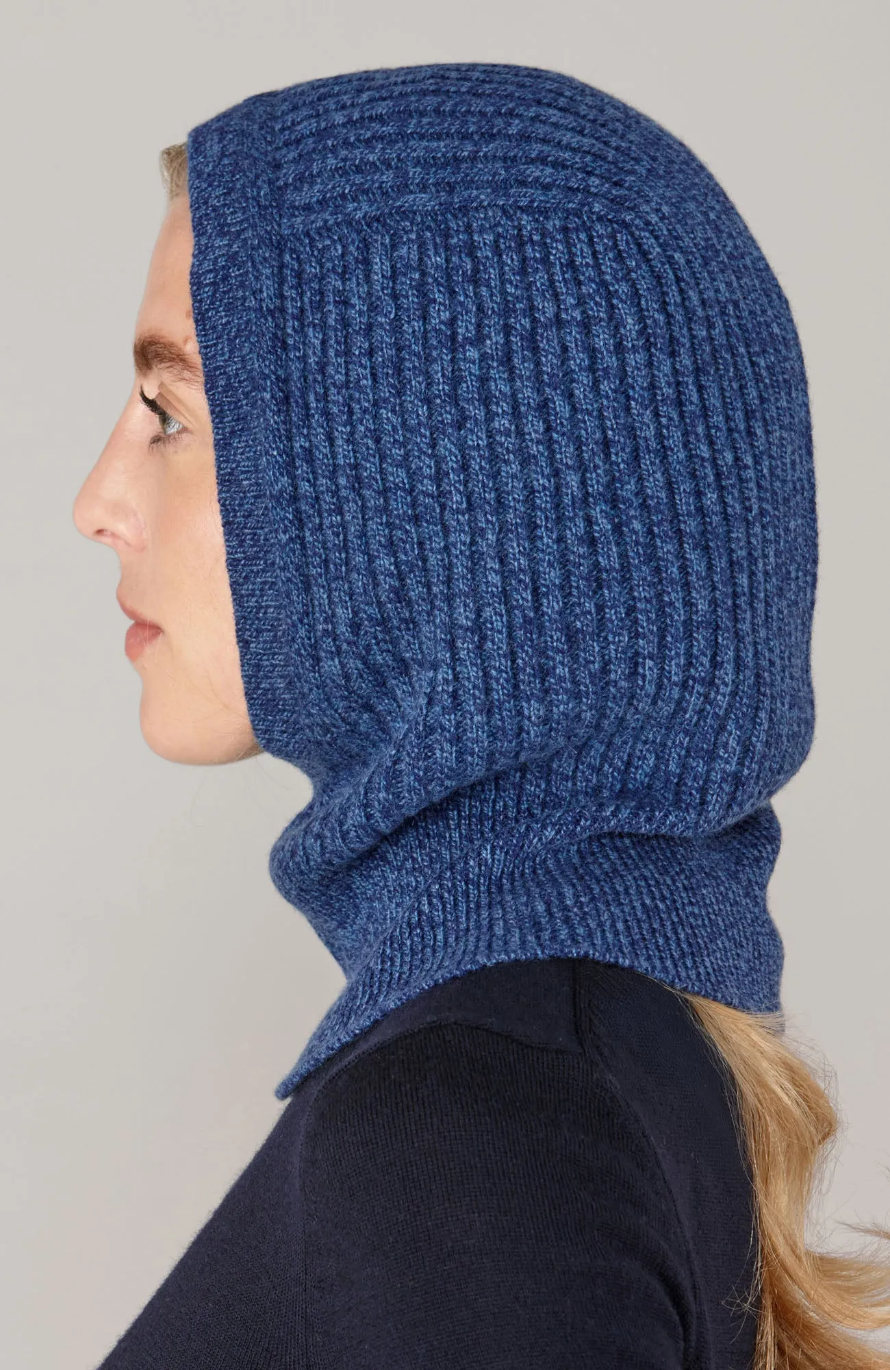 Merino Cashmere Ribbed Balaclava