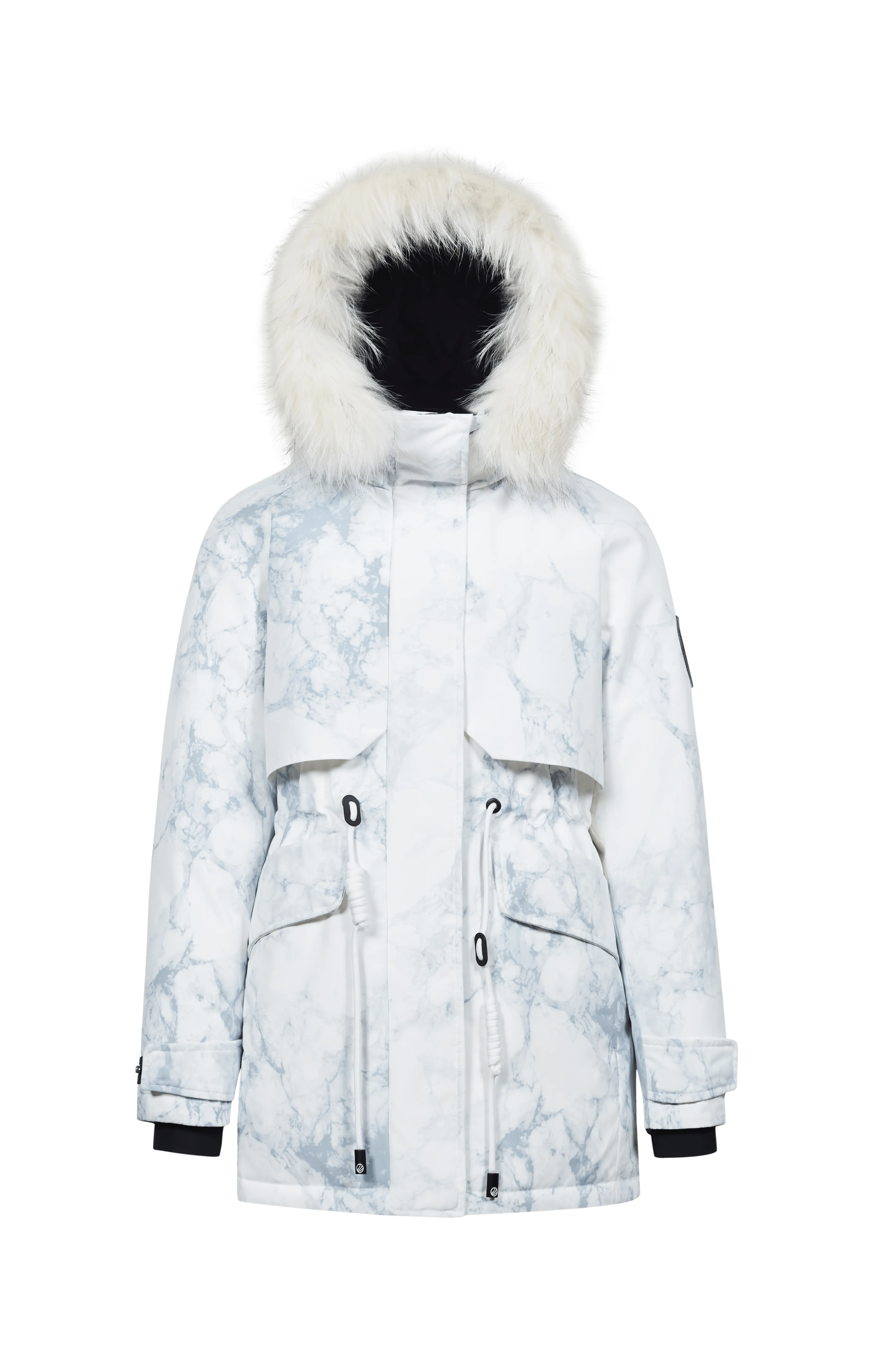 Mid-Length Goose Down Trench With Fur