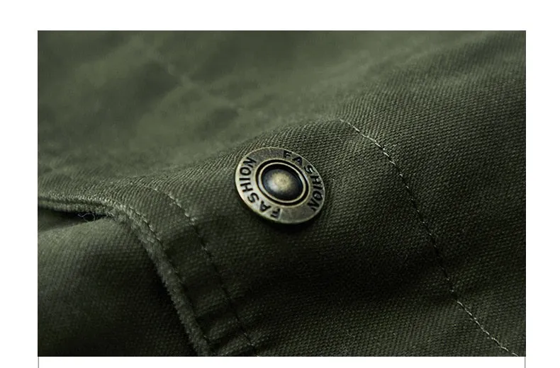 Military Style Salute Folded Collar Jacket