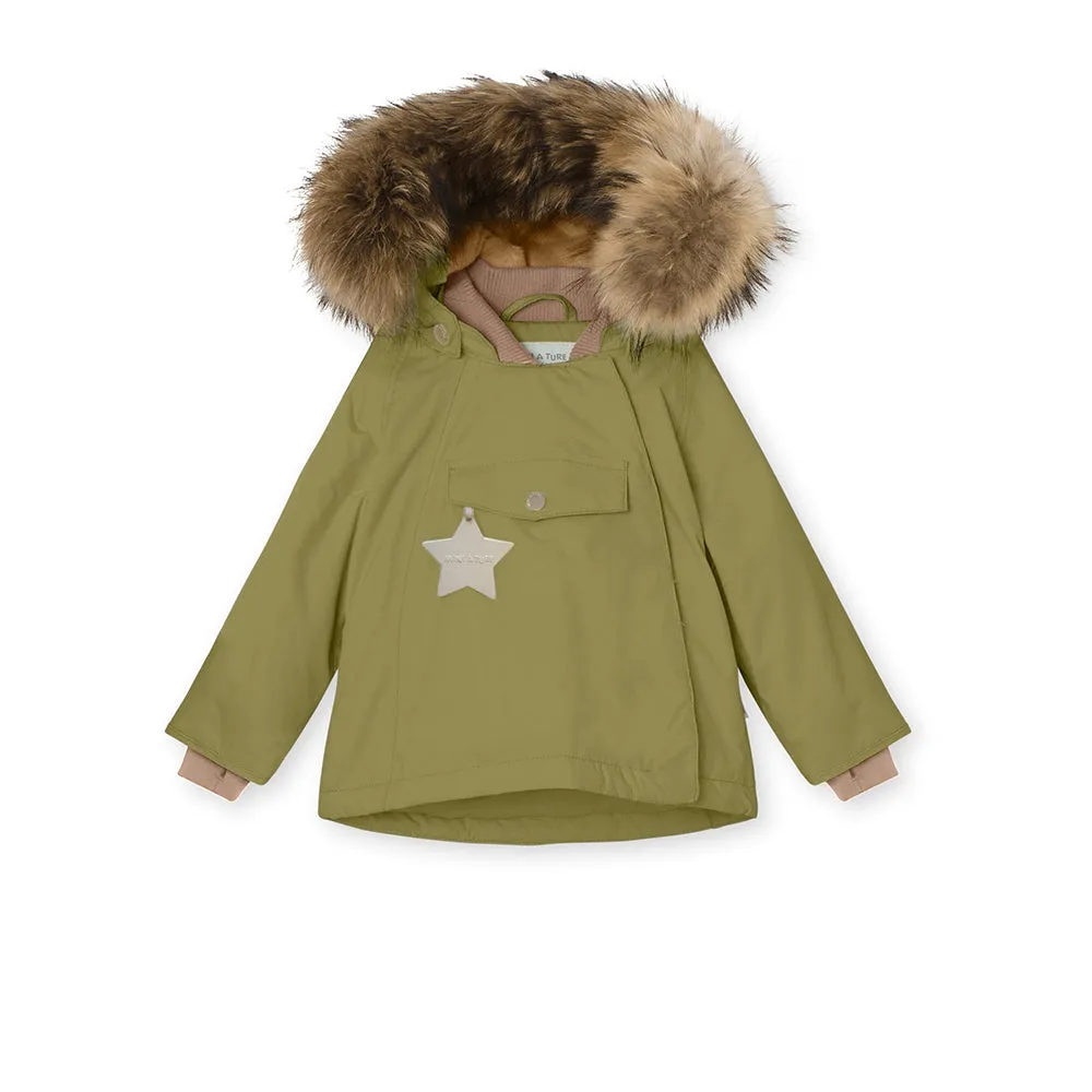 Mini A Ture Gradient Color Fur Fleece Lined Winter Jacket