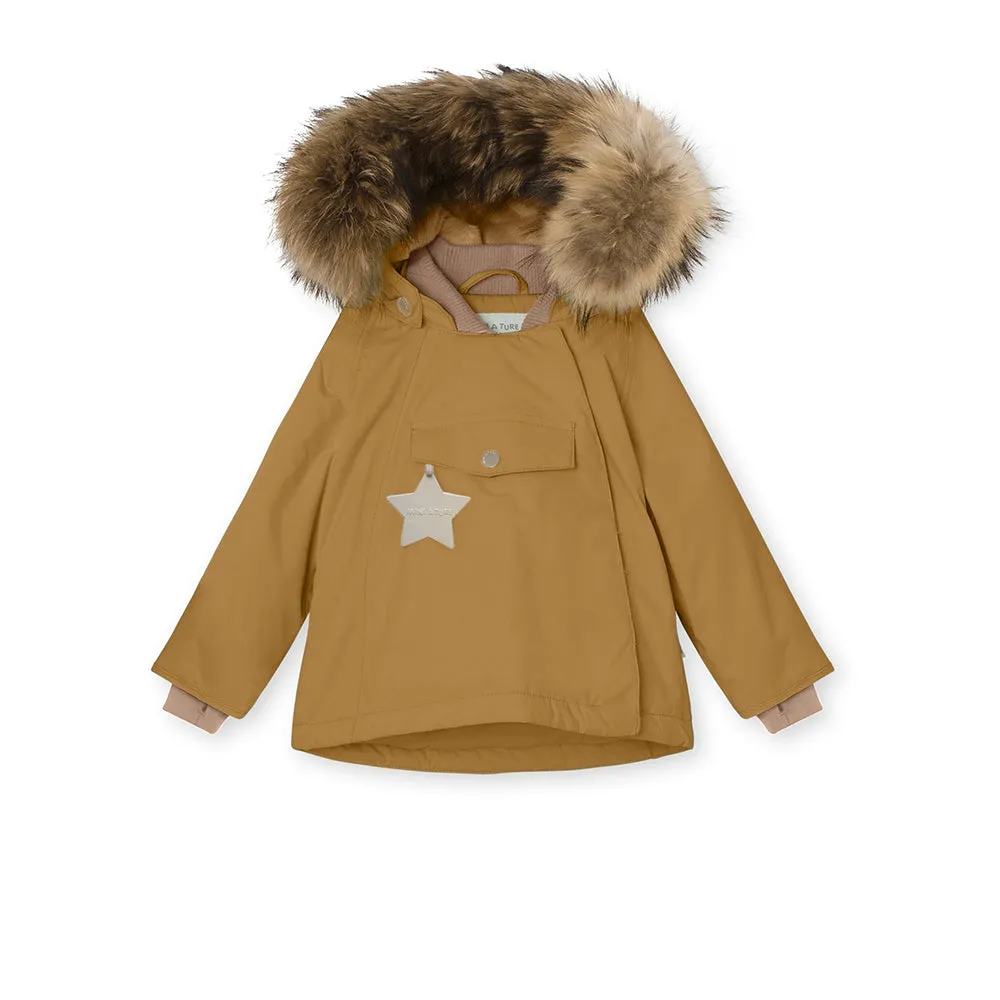 MINI A TURE Wool Fleece-Lined Jacket with Removable Fur Trim  Warm