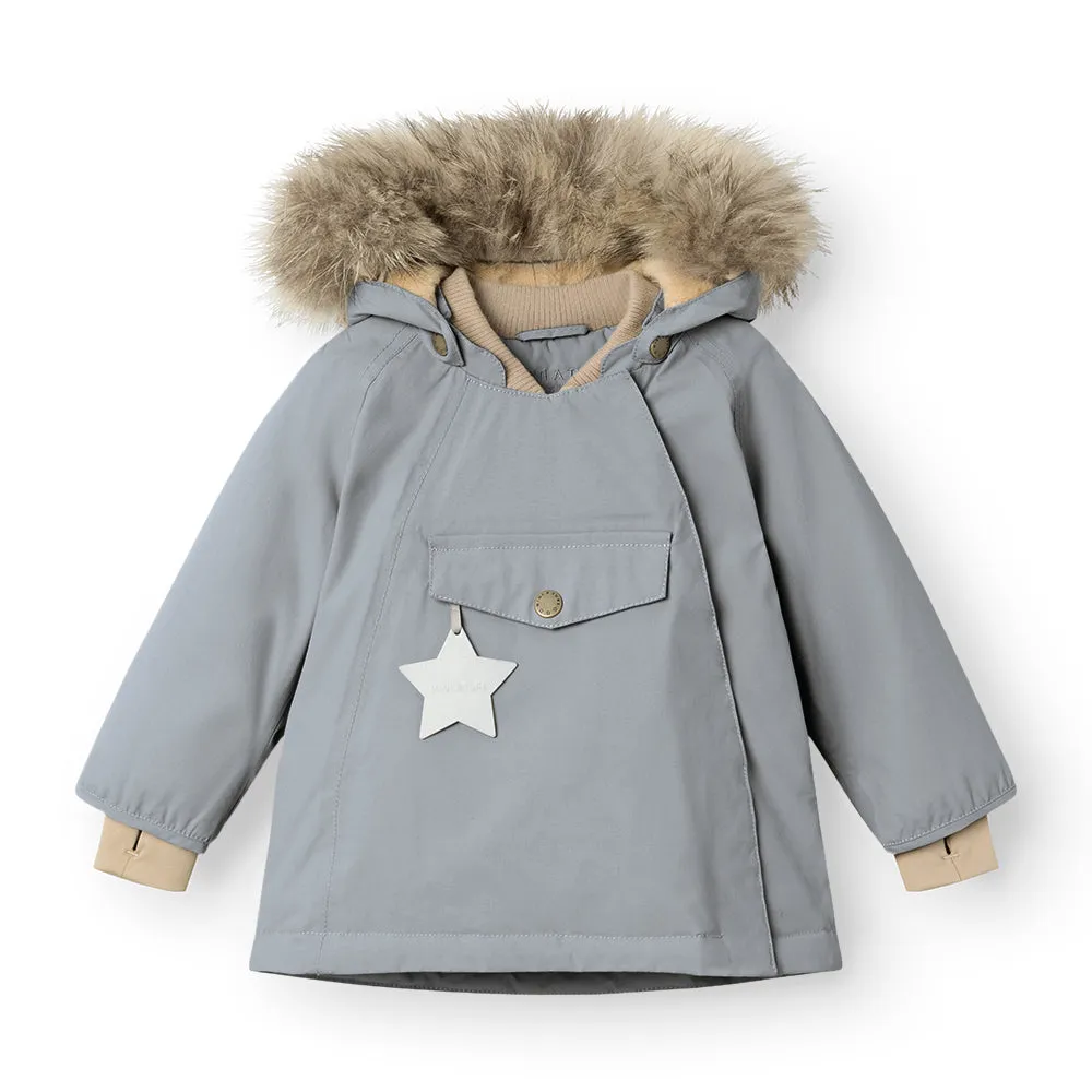 MINI A TURE Wool Fleece-Lined Jacket with Removable Fur Trim  Warm