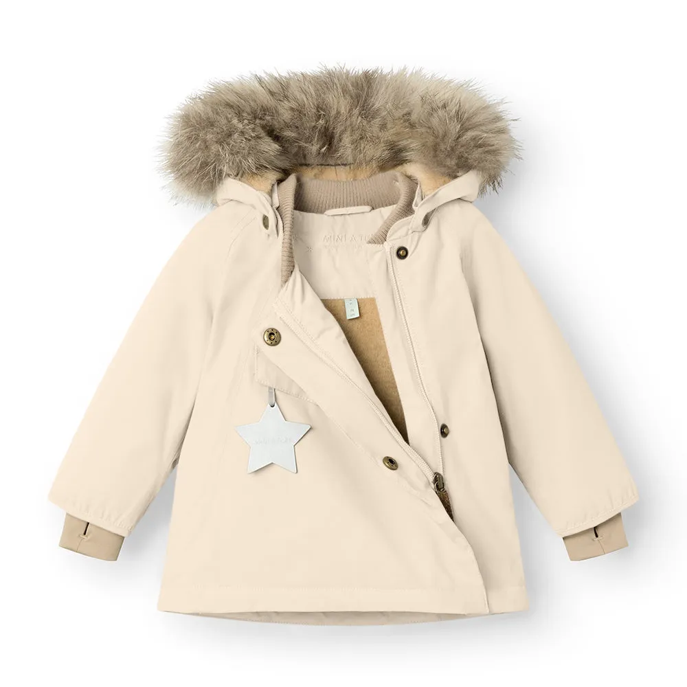 MINI A TURE Wool Fleece-Lined Jacket with Removable Fur Trim  Warm