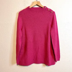 Mock Neck Button Sweater