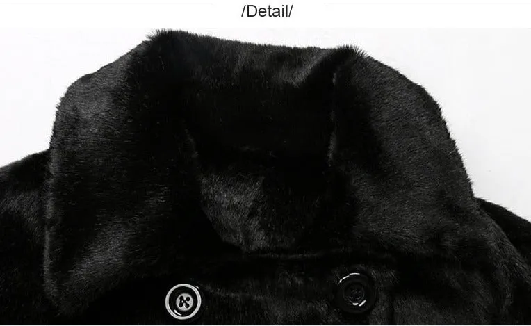 Multicolor Floral Faux Mink Fur Trench Coat